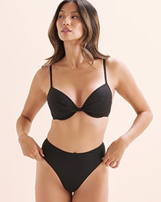 Woman wearing a black bikini