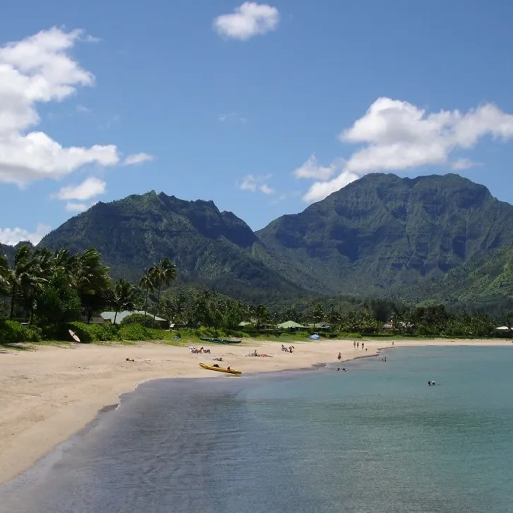 Beach in Hanalei Bay, Hawaii