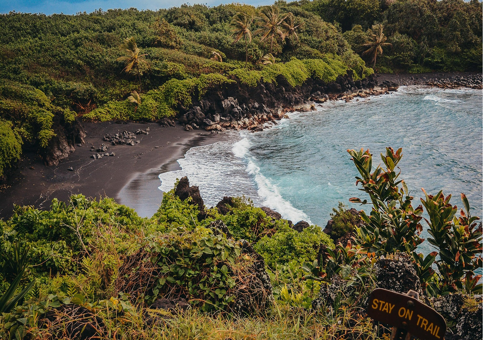 The black sand beaches of Maui in Hawaii, United States. Image by Alyssa McIntyre on Pixabay.