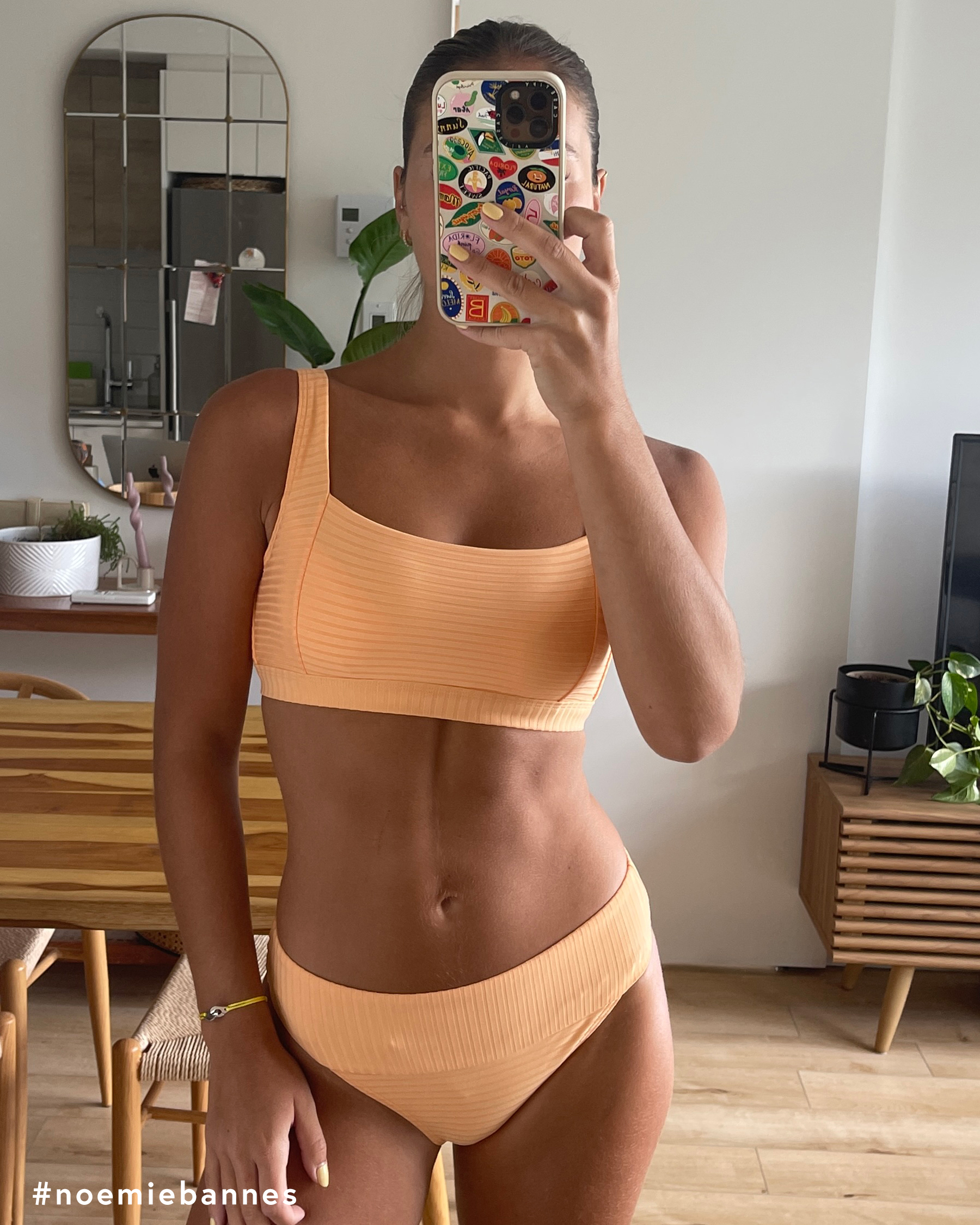 RIP CURL Bas de bikini cheeky taille haute PREMIUM SURF Orange GSIRX9 - View2