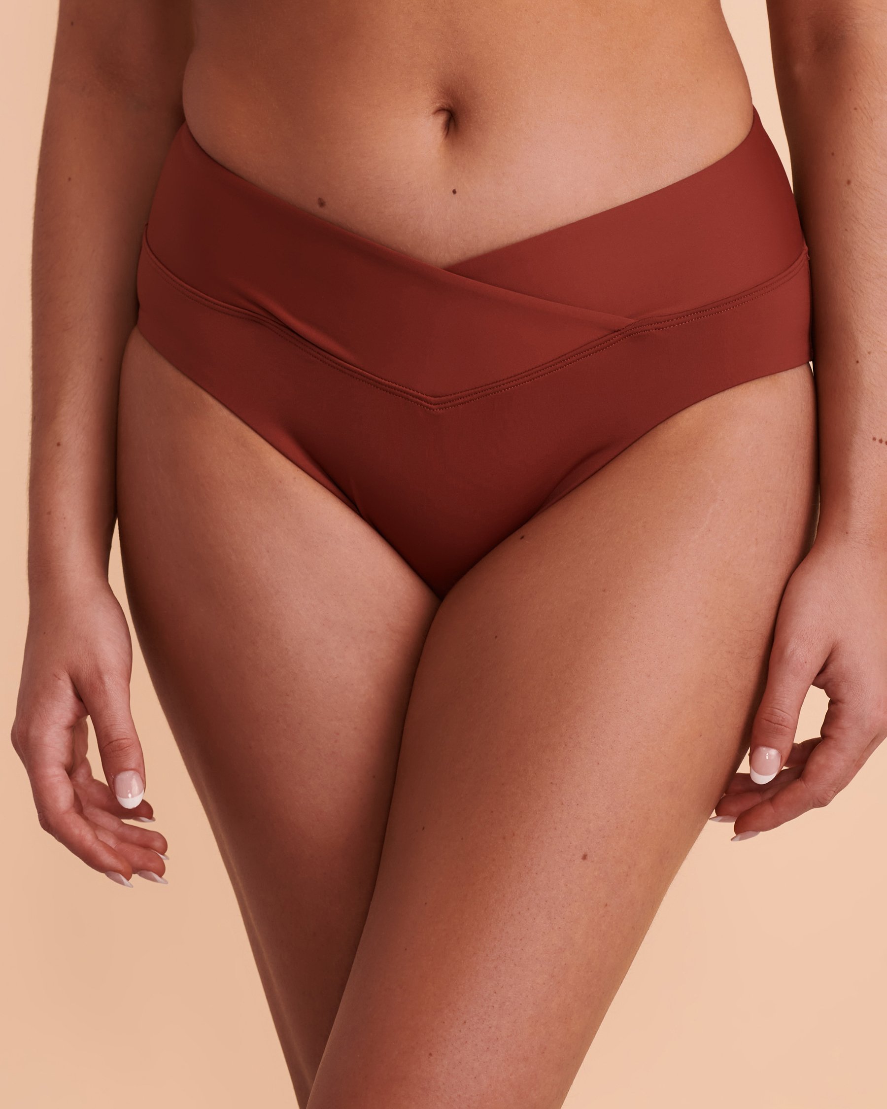 LA BLANCA ISLAND GODDESS Twisted Bikini Bottom Cinnamon LB2IG99 - View1