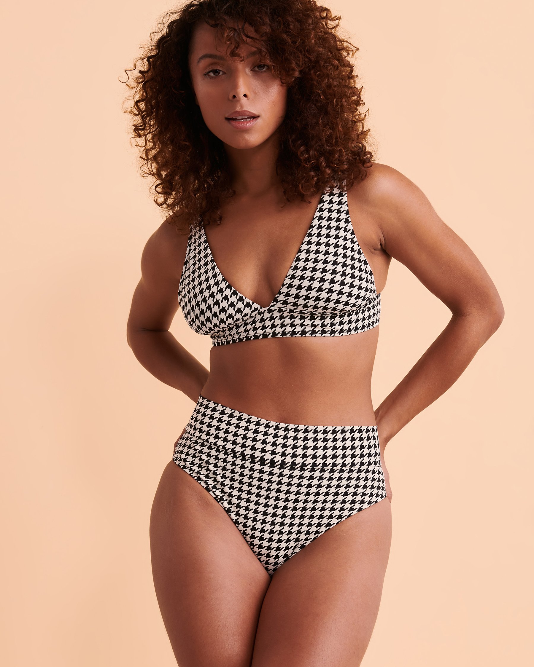 SKYE Bas de bikini taille haute Rachel ENCHANTMENT Imprimé noir et blanc BV73554 - Voir4
