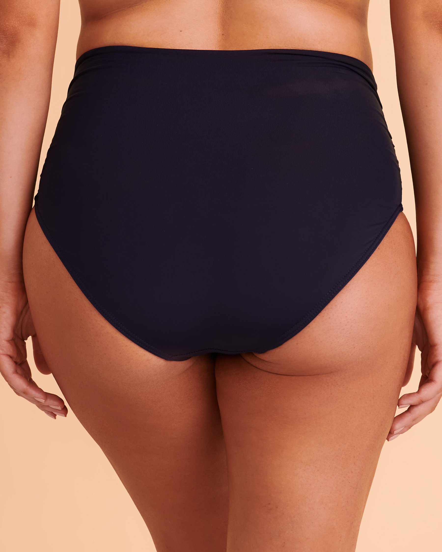 ANNE COLE High Waist Bikini Bottom Navy MYMB36001 - View6