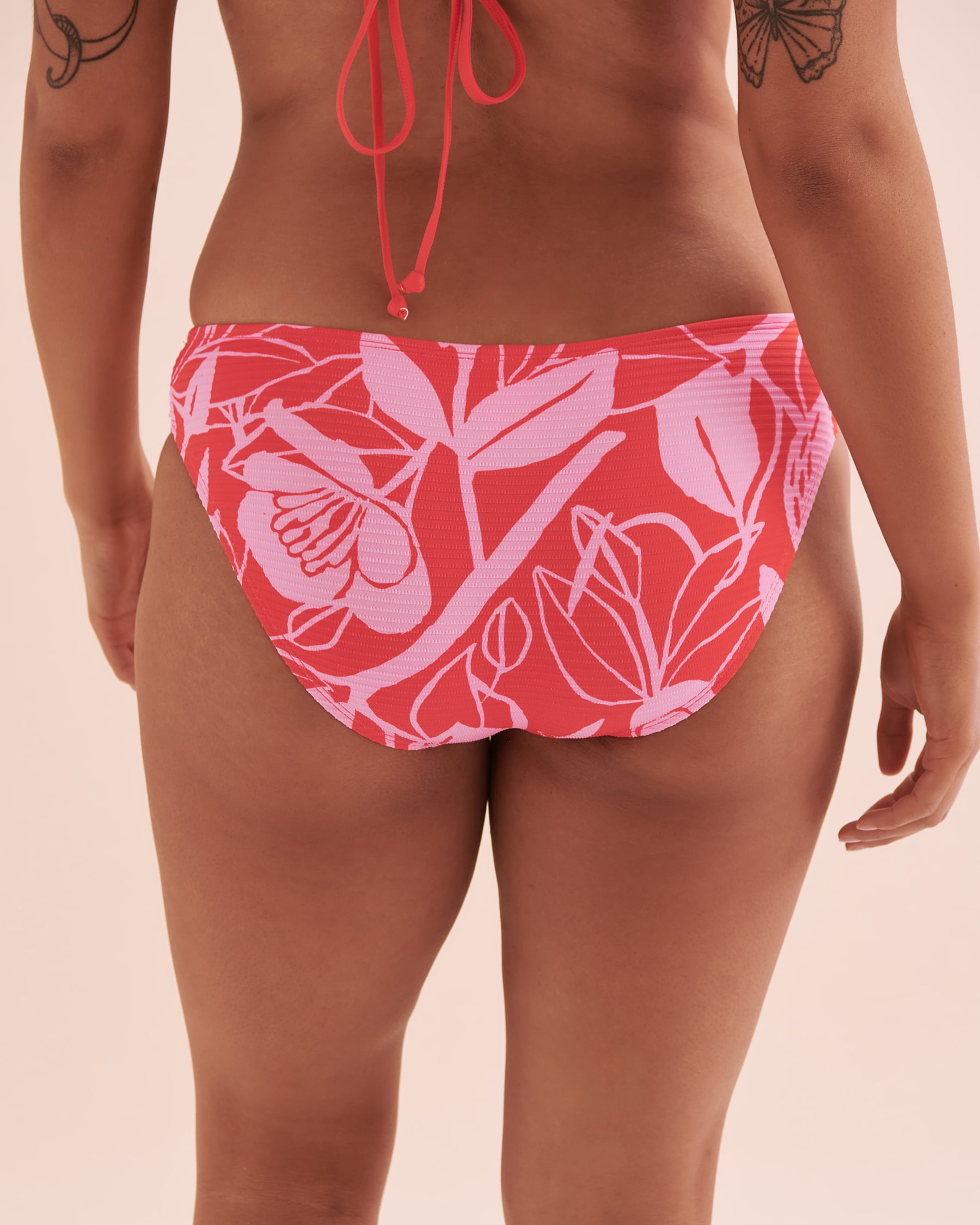 SKYE Bas de bikini taille basse Baja Melanie Rouge feu SK77135 - View4