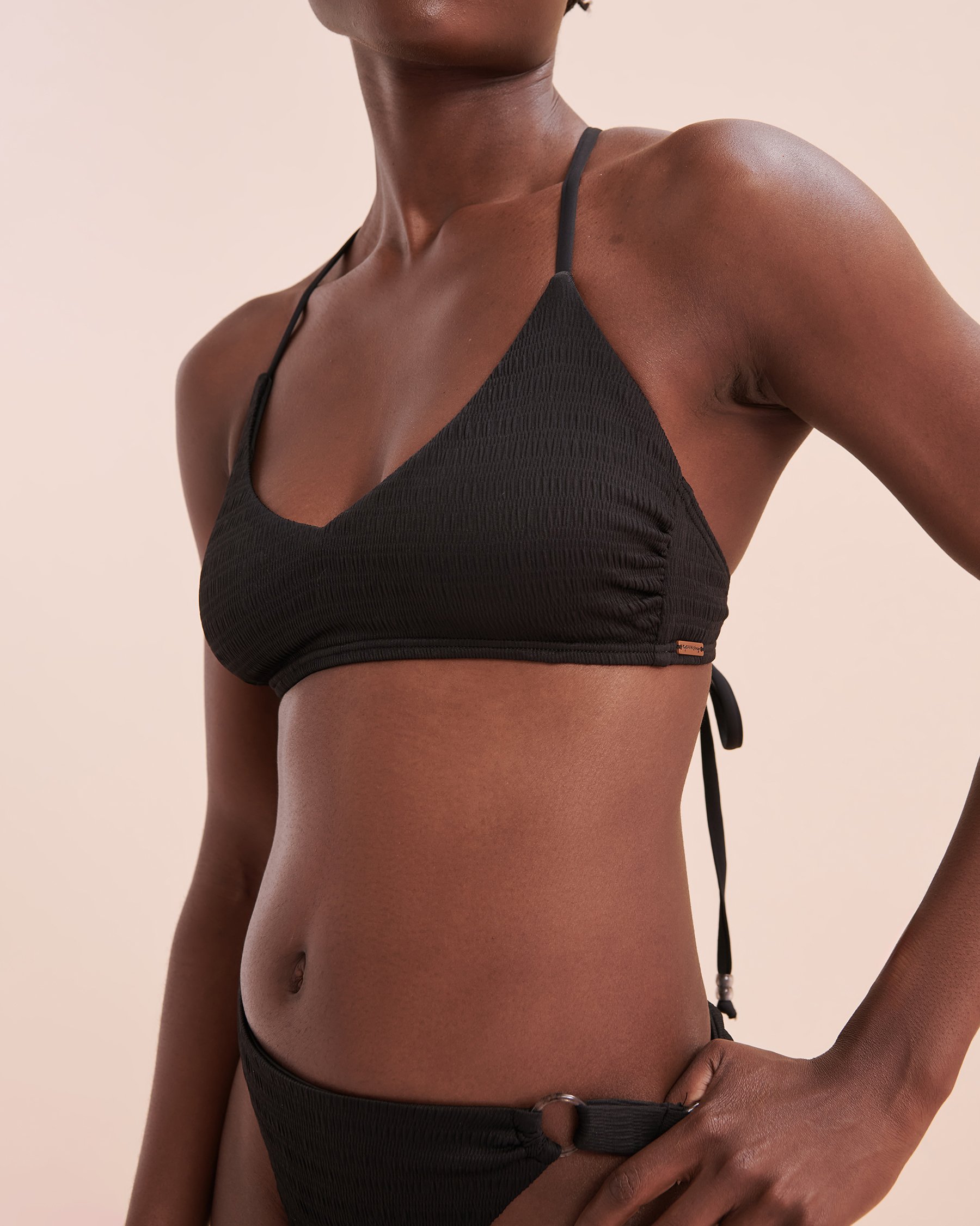 MY BIKINI STORY Haut de bikini bralette texturé Bahamas Noir 01100299 - View9