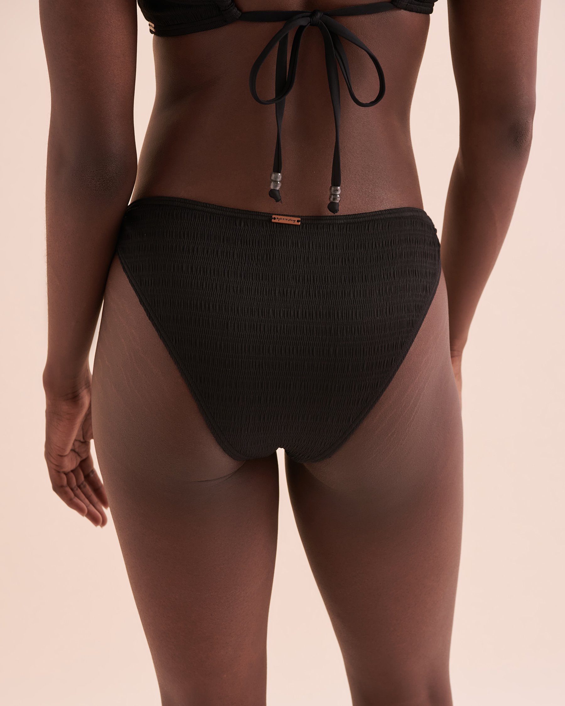 MY BIKINI STORY Bahamas Textured Cheeky Bikini Bottom Black 01300333 - View6