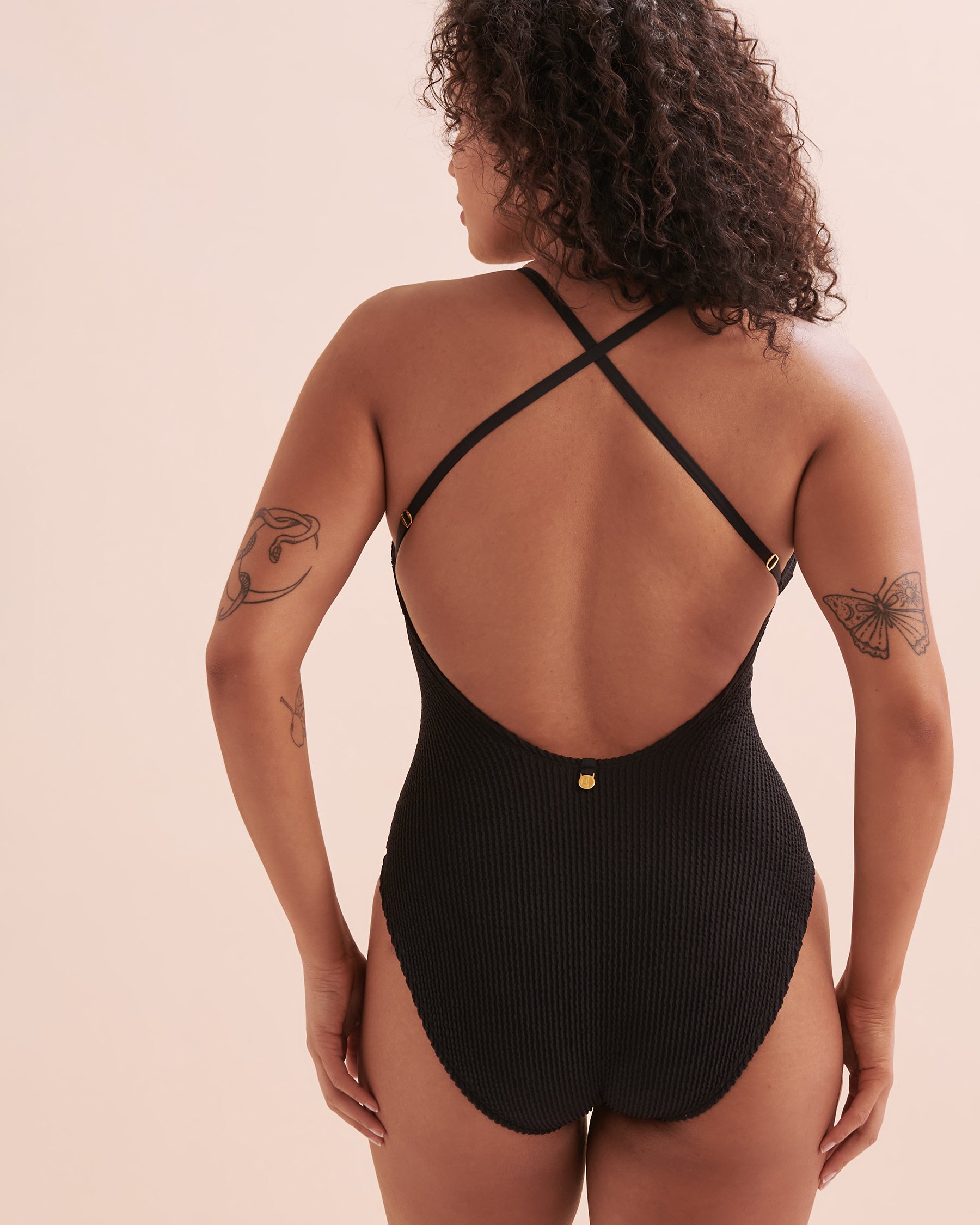 BLEU ROD BEATTIE Maillot de bain une-pièce plongeant Pucker Up Noir RBPU24701 - View2