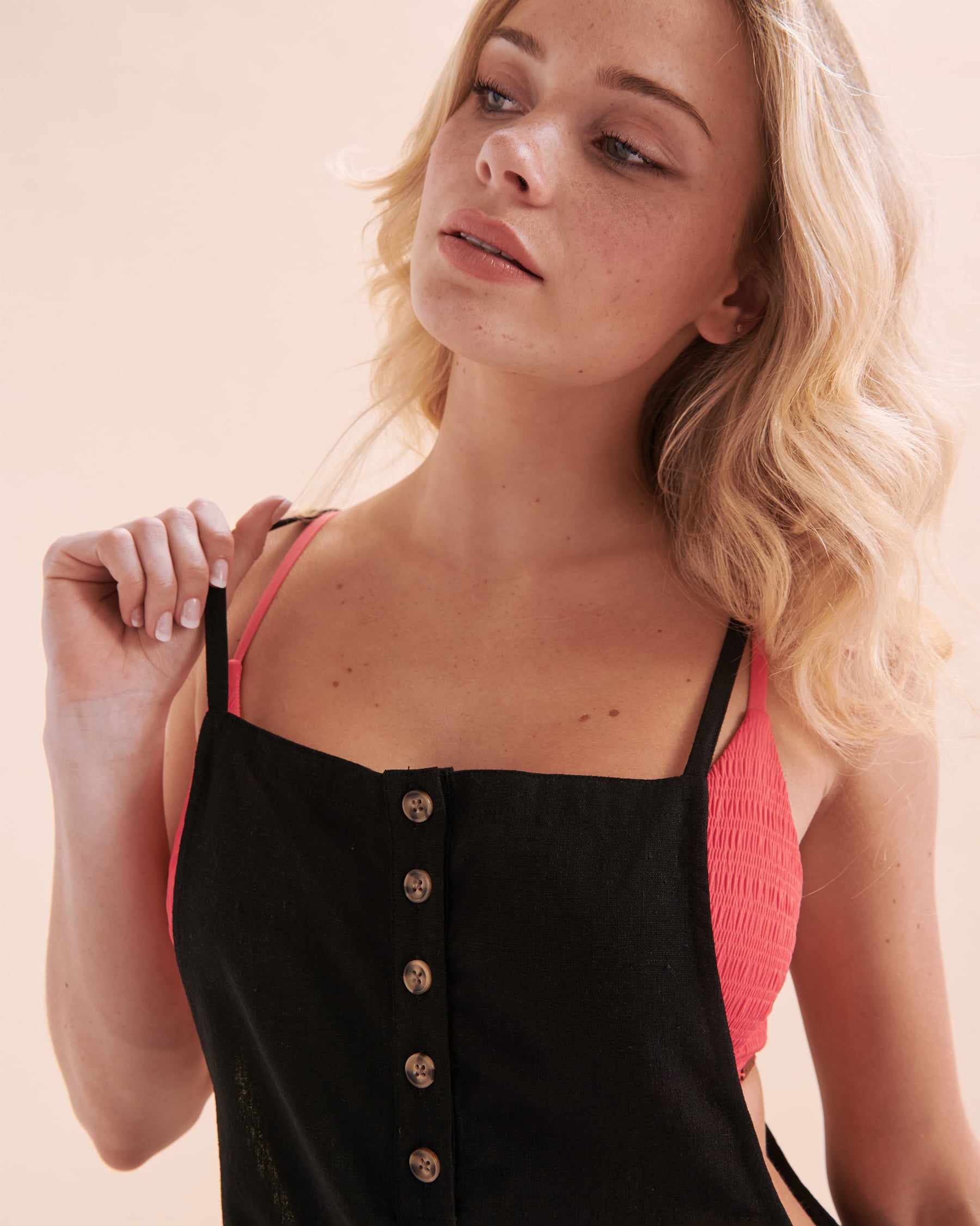 MY BIKINI STORY Thin Straps Linen Romper Black 02300121 - View7