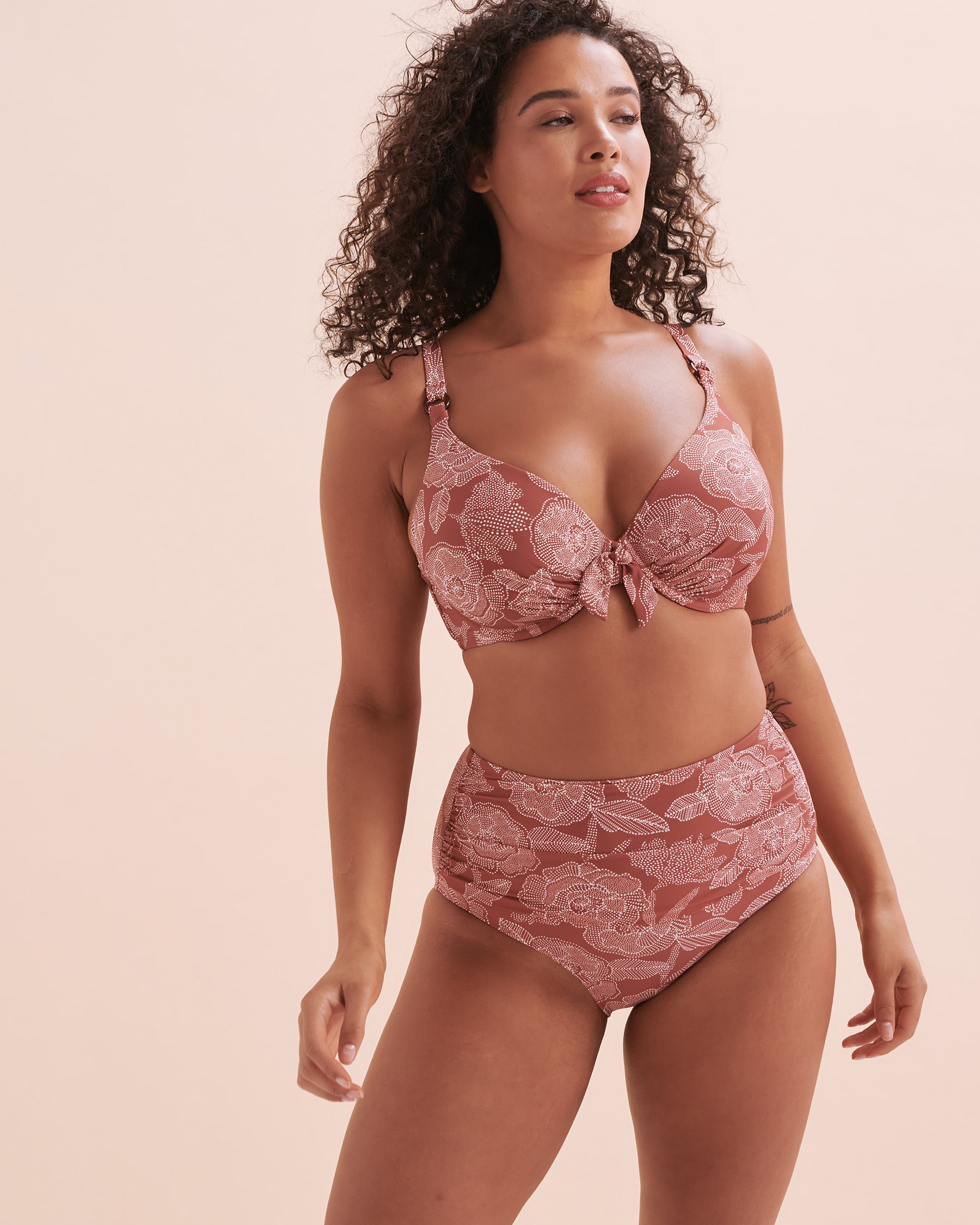 TURQUOISE COUTURE Marsala D Cup Plunge Bikini Top Marsala 01200078 - View5