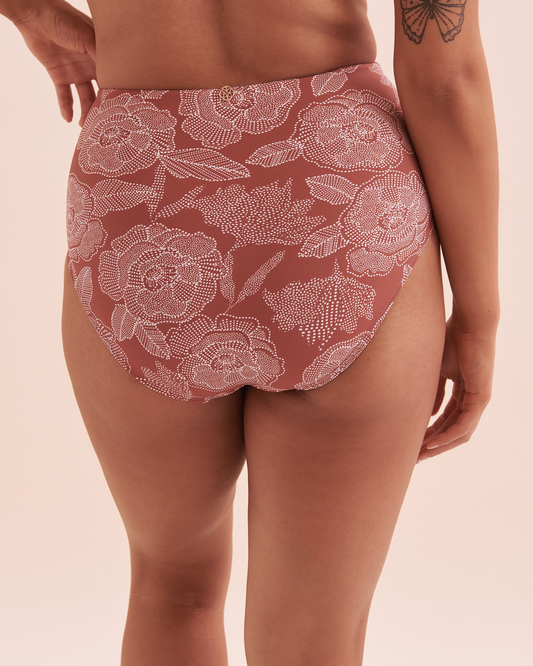 TURQUOISE COUTURE Bas de bikini taille haute plissée Marsala Marsala 01300341 - Voir5