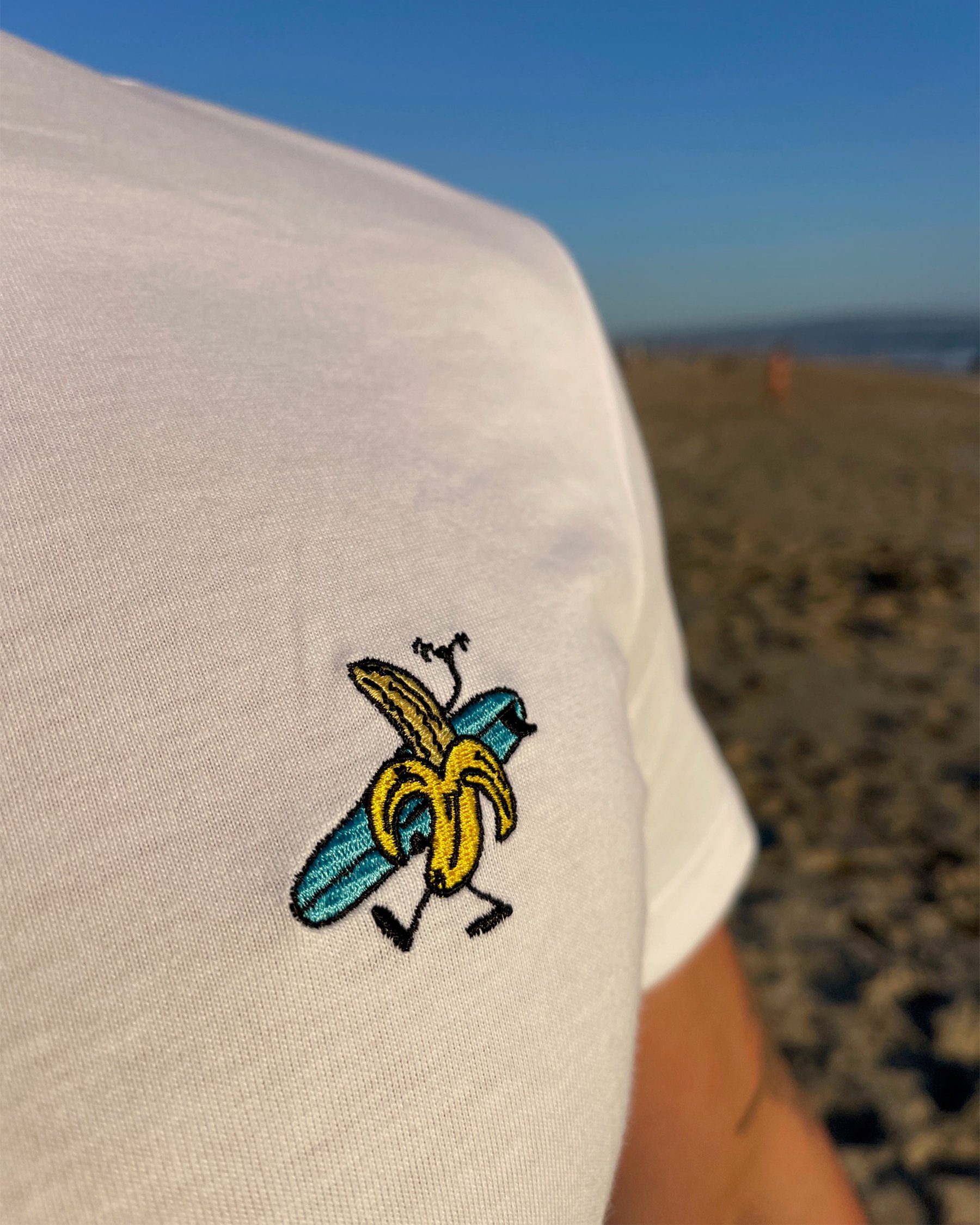BERMIES Surf Banana T-shirt White SURF BANANA - View3