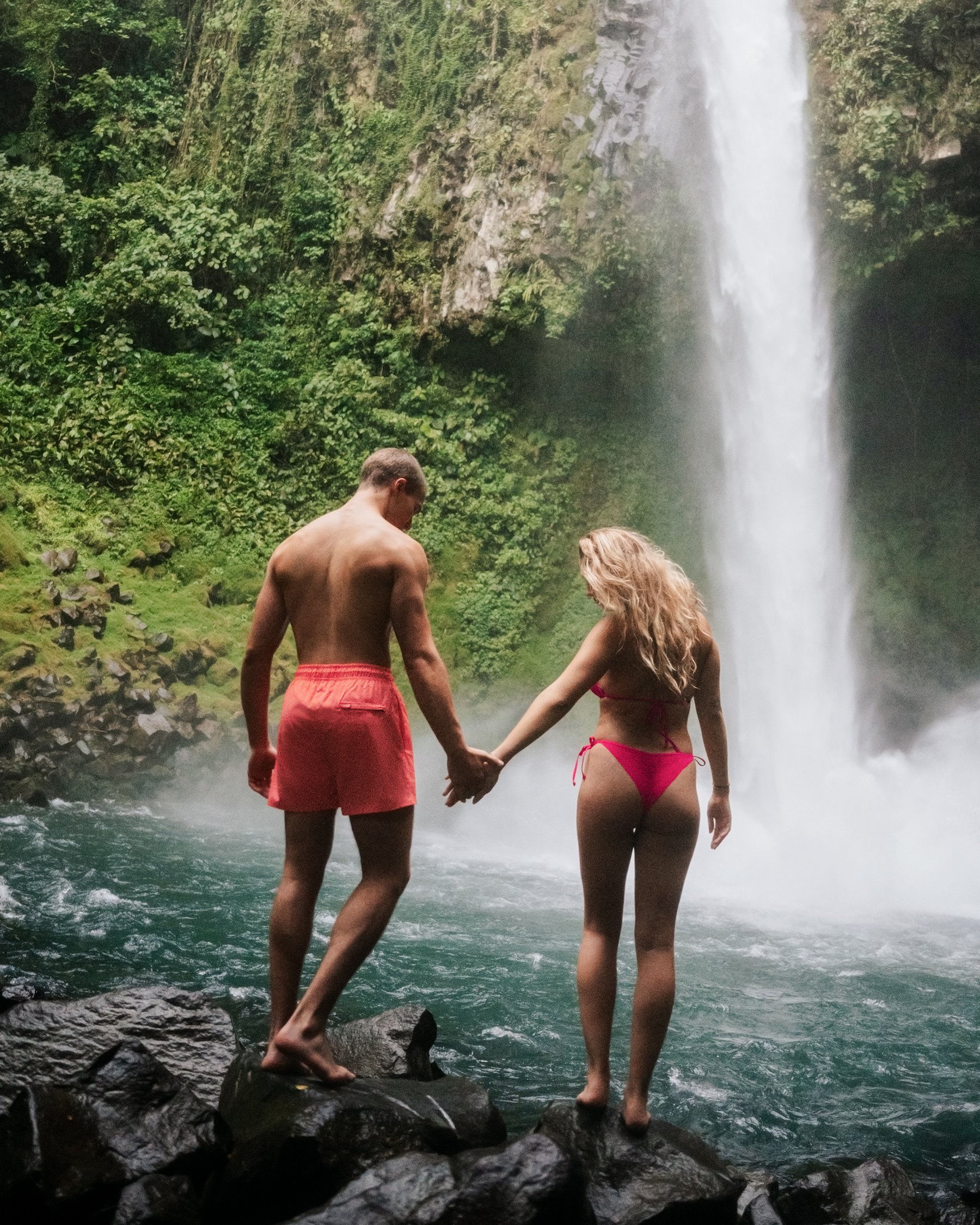 EIDON Sorbet Tiki Textured Side Tie Brazilian Bikini Bottom Pink Raspberry 3521328 - View3