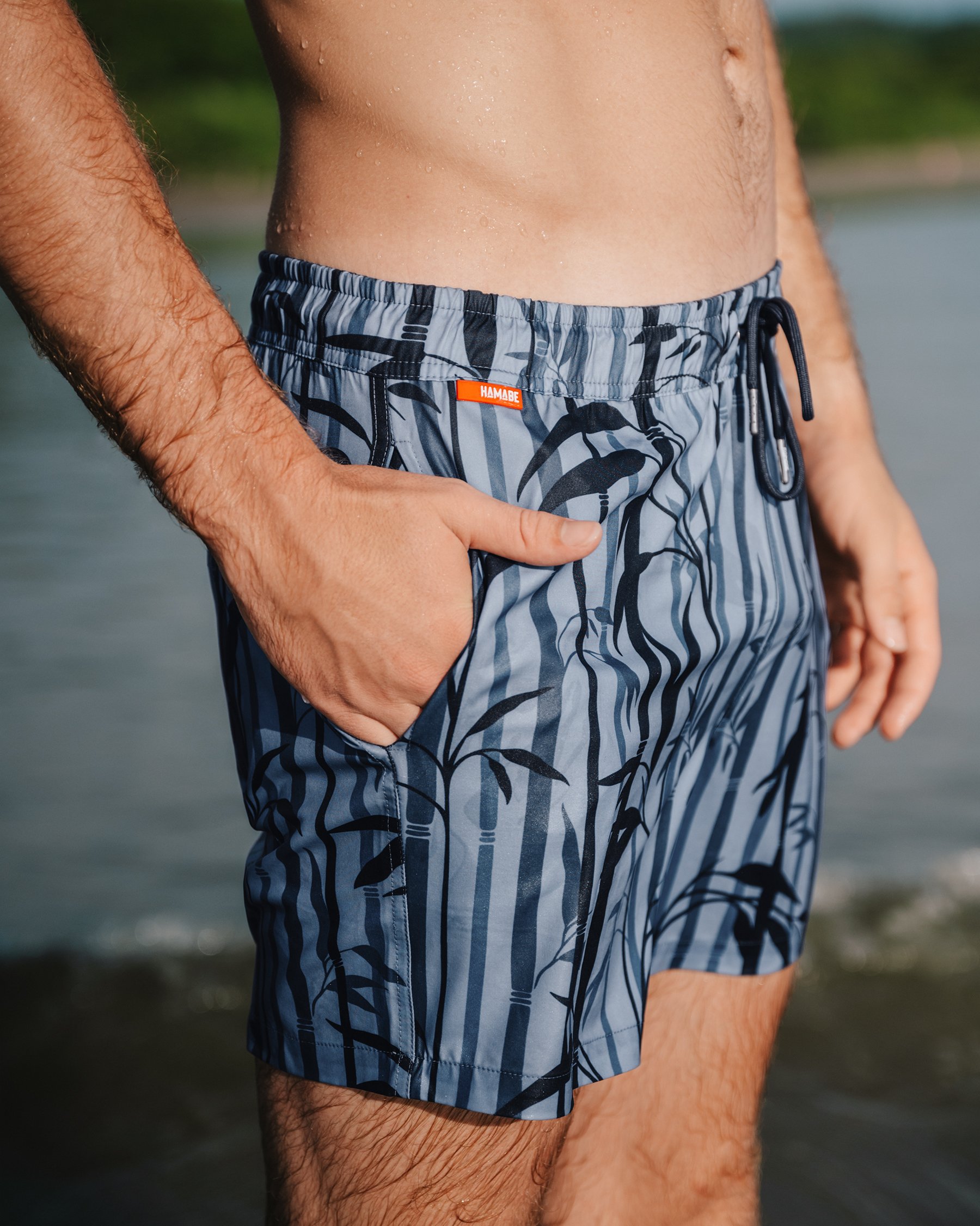 HAMABE Volley Swimsuit Grey Bamboo Jungle 03100036 - View1