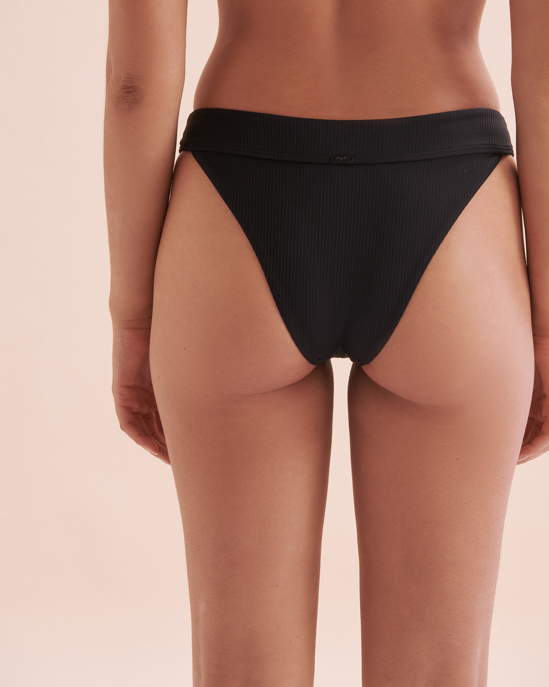 TROPIK Cabo Ribbed Cheeky Bikini Bottom Black 01300349 - View2