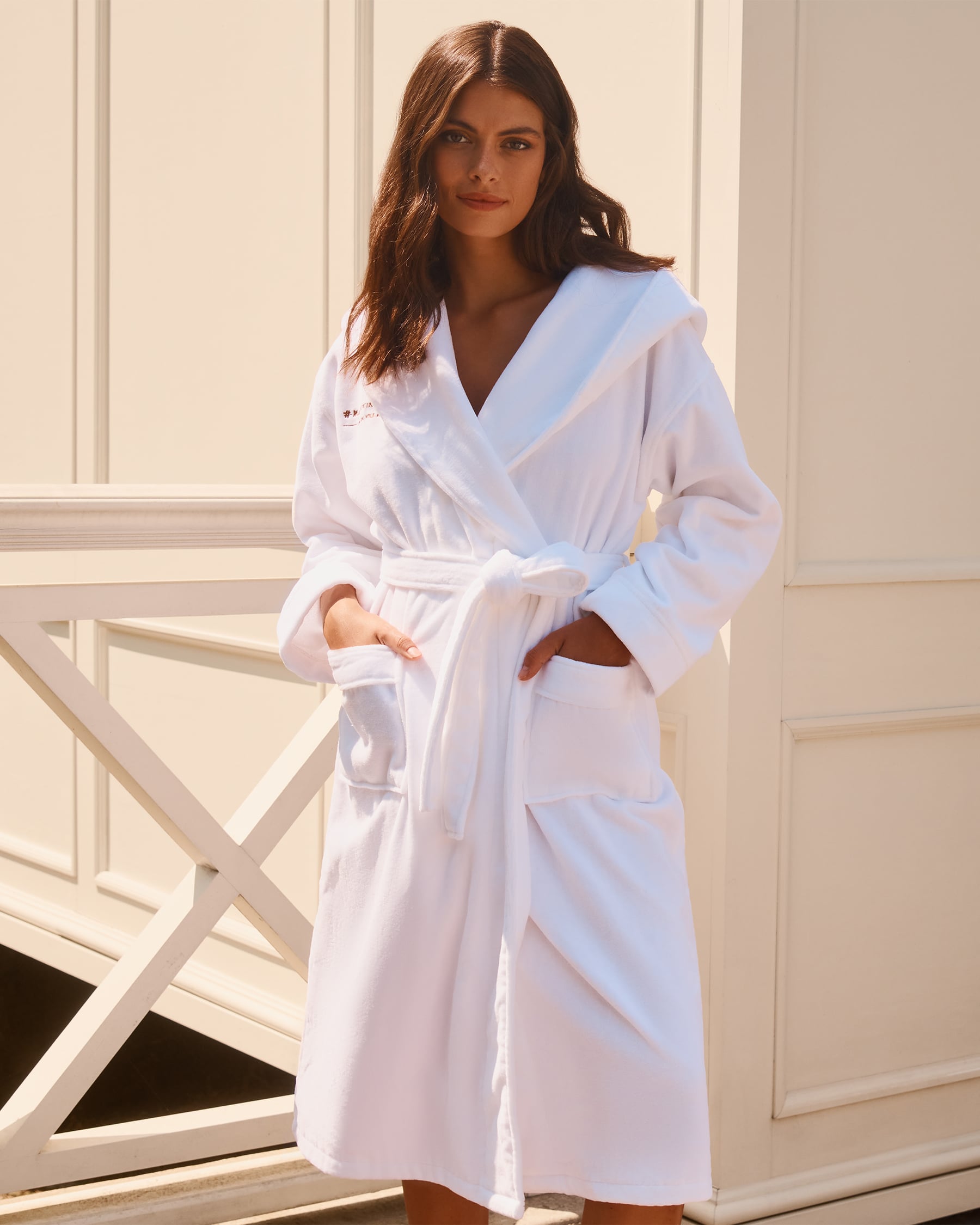 MY BIKINI STORY Cotton Terry Bathrobe White 09200010 - View3