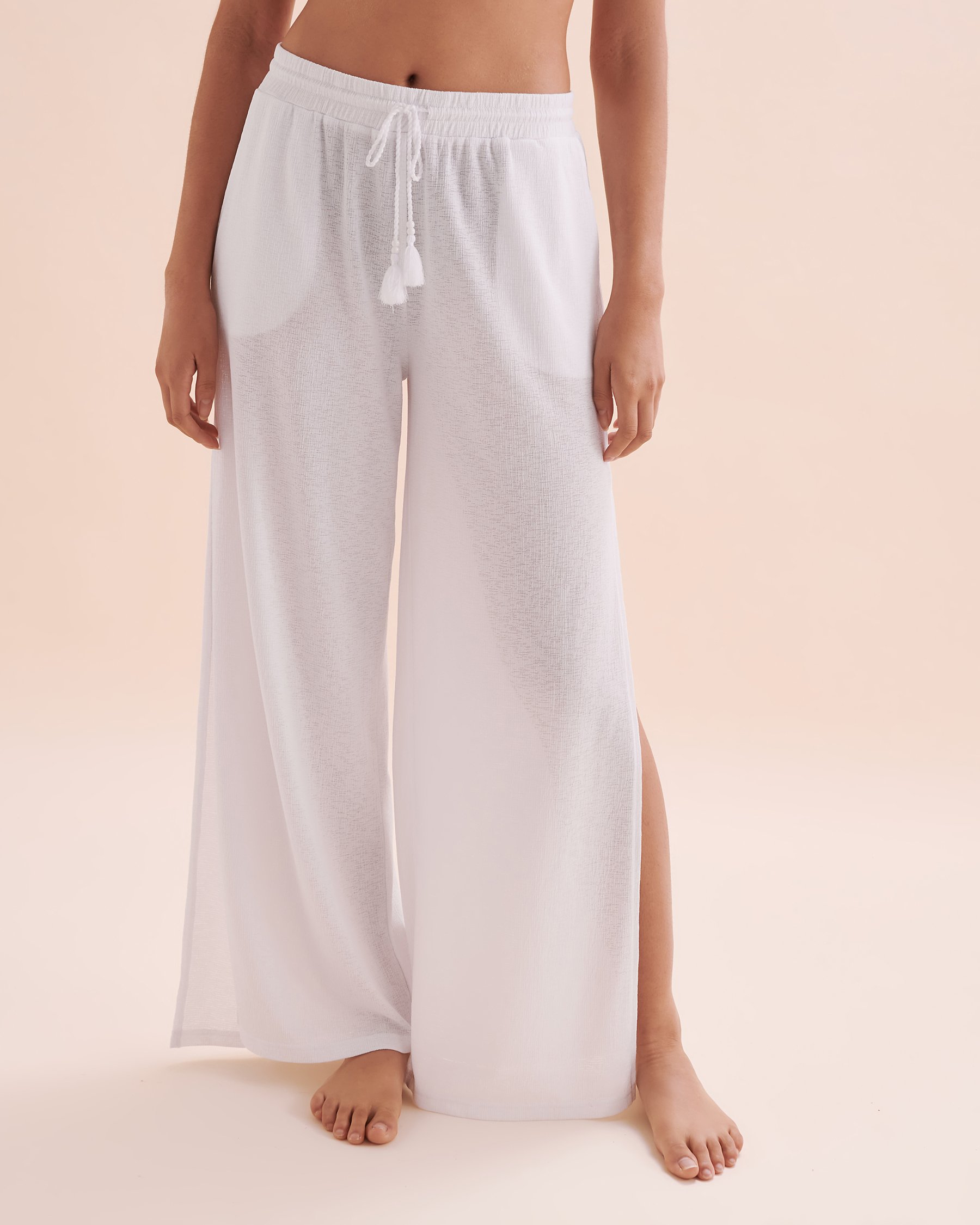 TROPIK Crinkle Beach Pants with Side Slits White 02200068 - View5