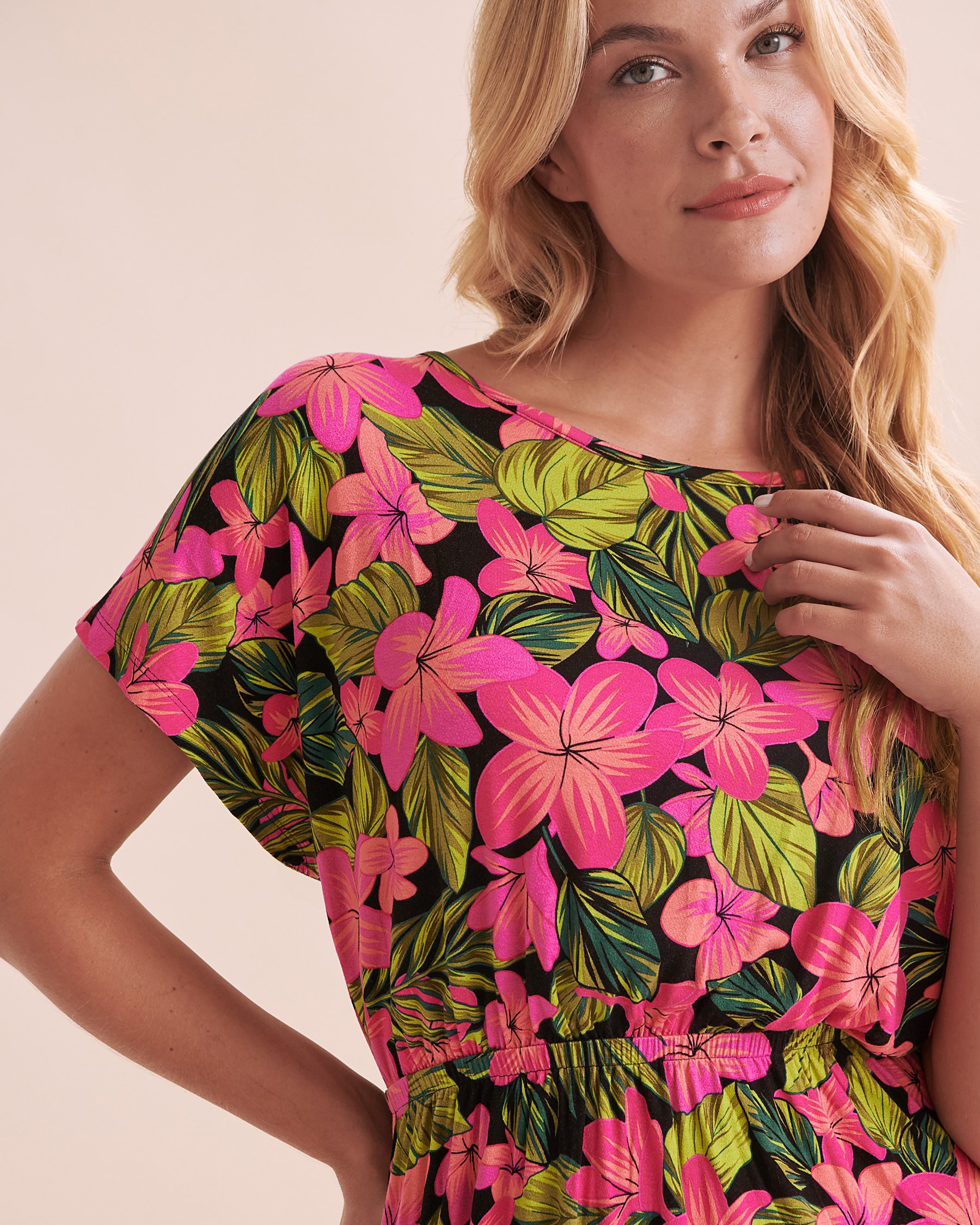 EAU DE SEA Tropic Bliss Short Crepe Dress Pink Tropic Bliss 02300128 - View6