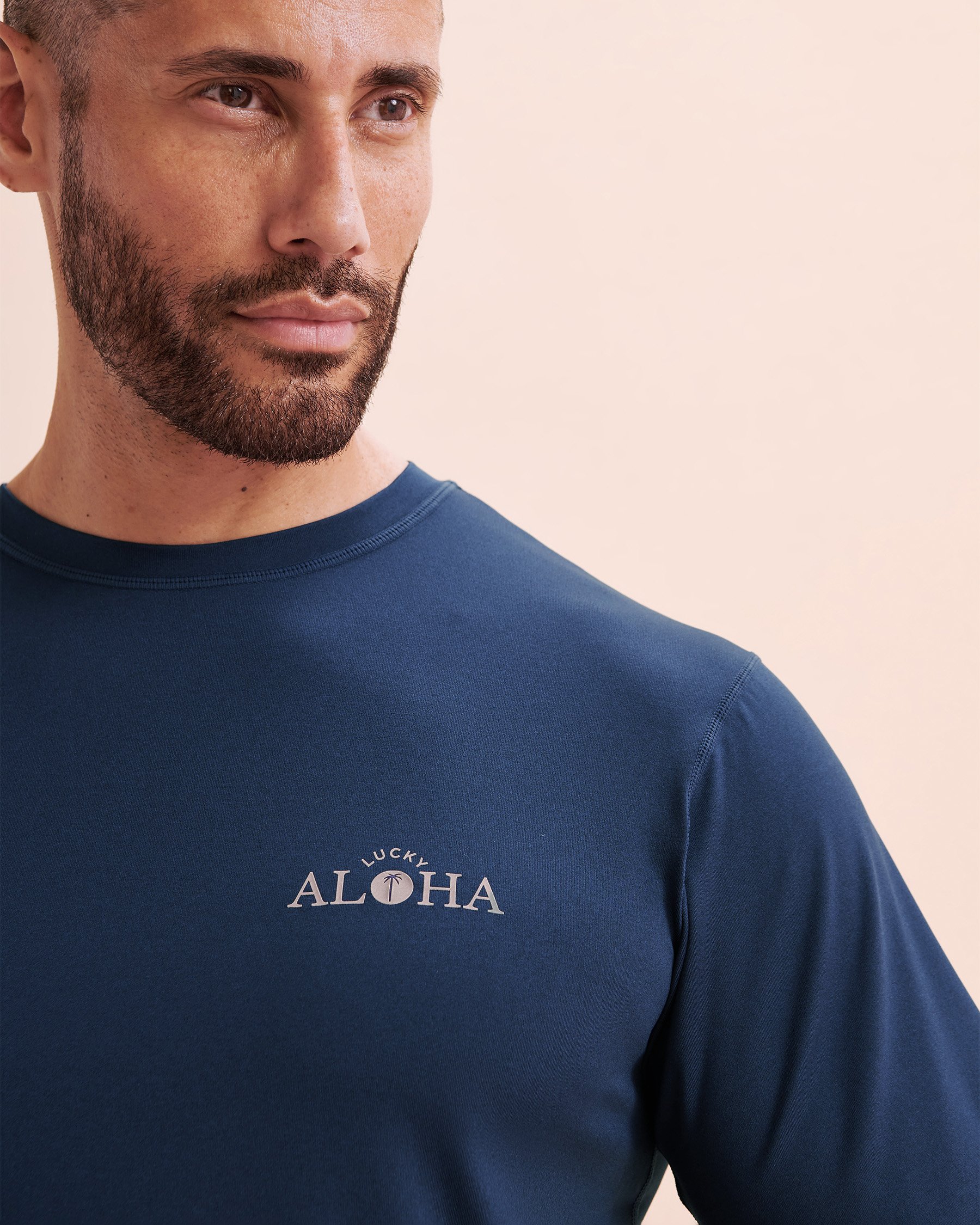 LUCKY ALOHA Interval Short Sleeve Rashguard Navy INT7490 - View3