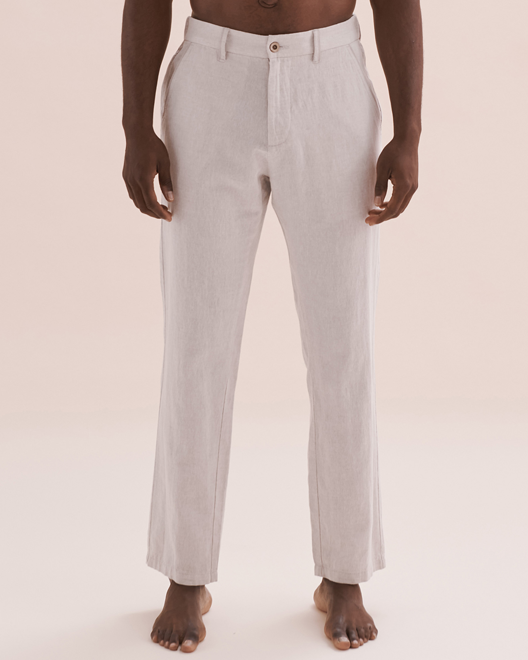 PUBLIC BEACH Linen Pants Off-white PB7101BIK - View1