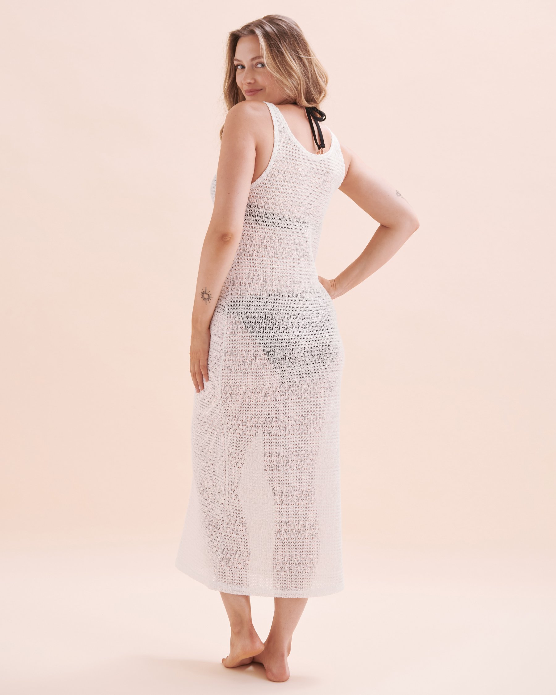 COVER ME Moroccan Crochet Long Dress Cream/Off White 25057005 - View2