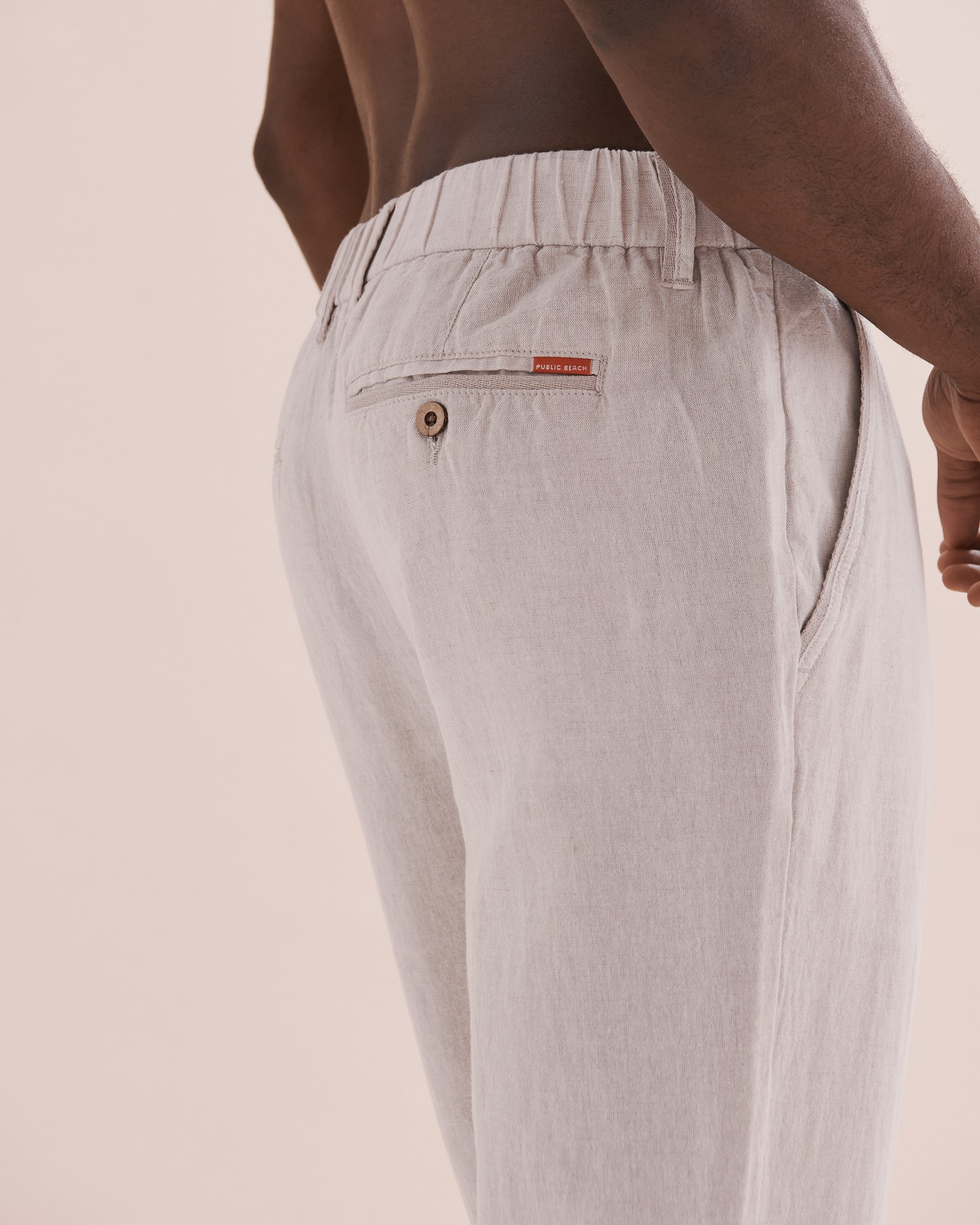 PUBLIC BEACH Linen Pants Off-white PB7101BIK - View3