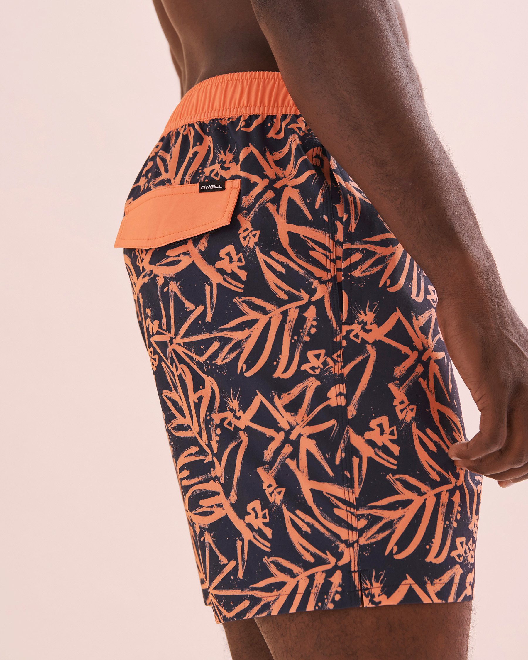 O'NEILL Hermosa Volley Swimsuit Navy & Orange Leaves SP4106018 - View3