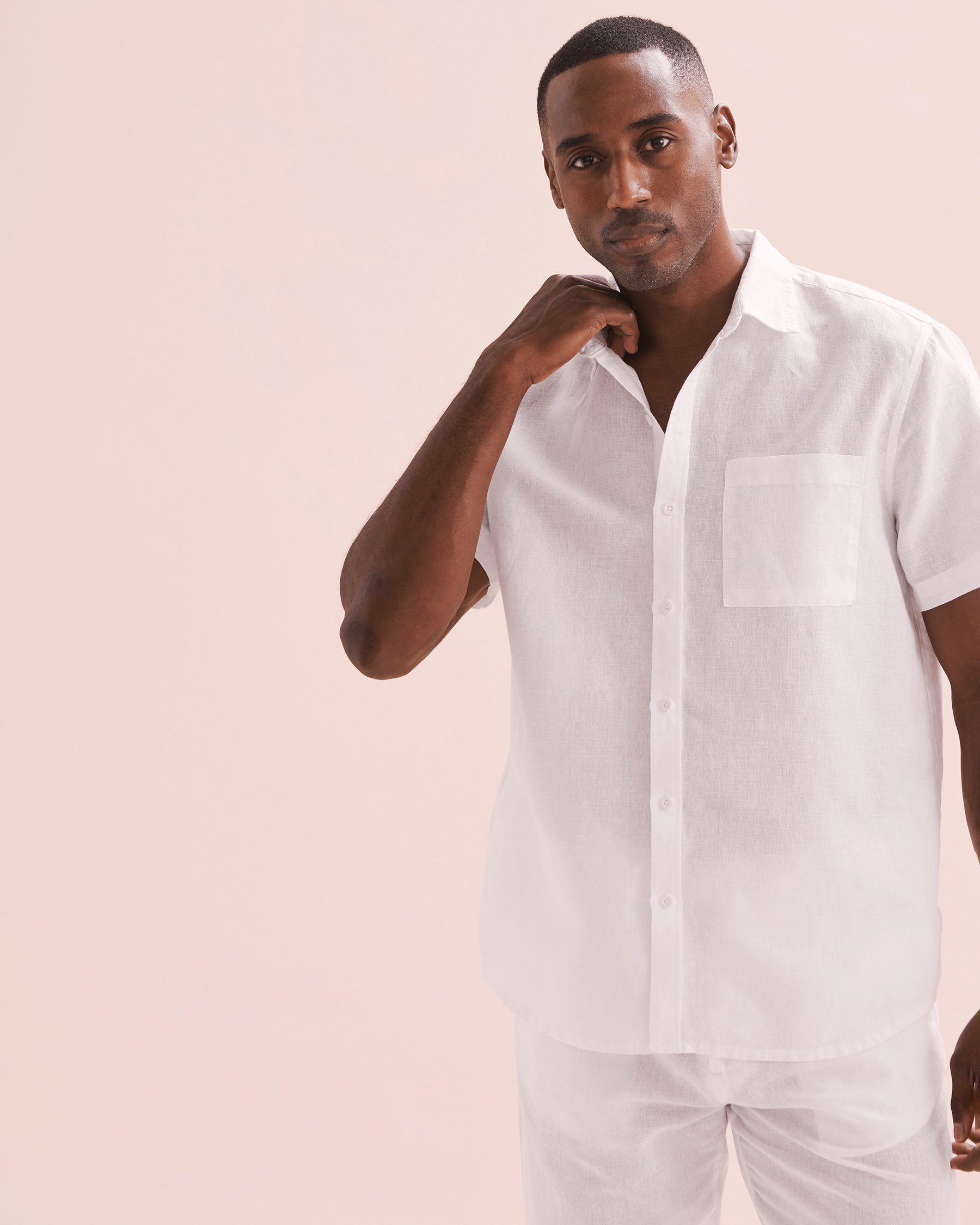 OFF THE BEACH Linen Blend Short Sleeve Shirt White 04100022 - View5