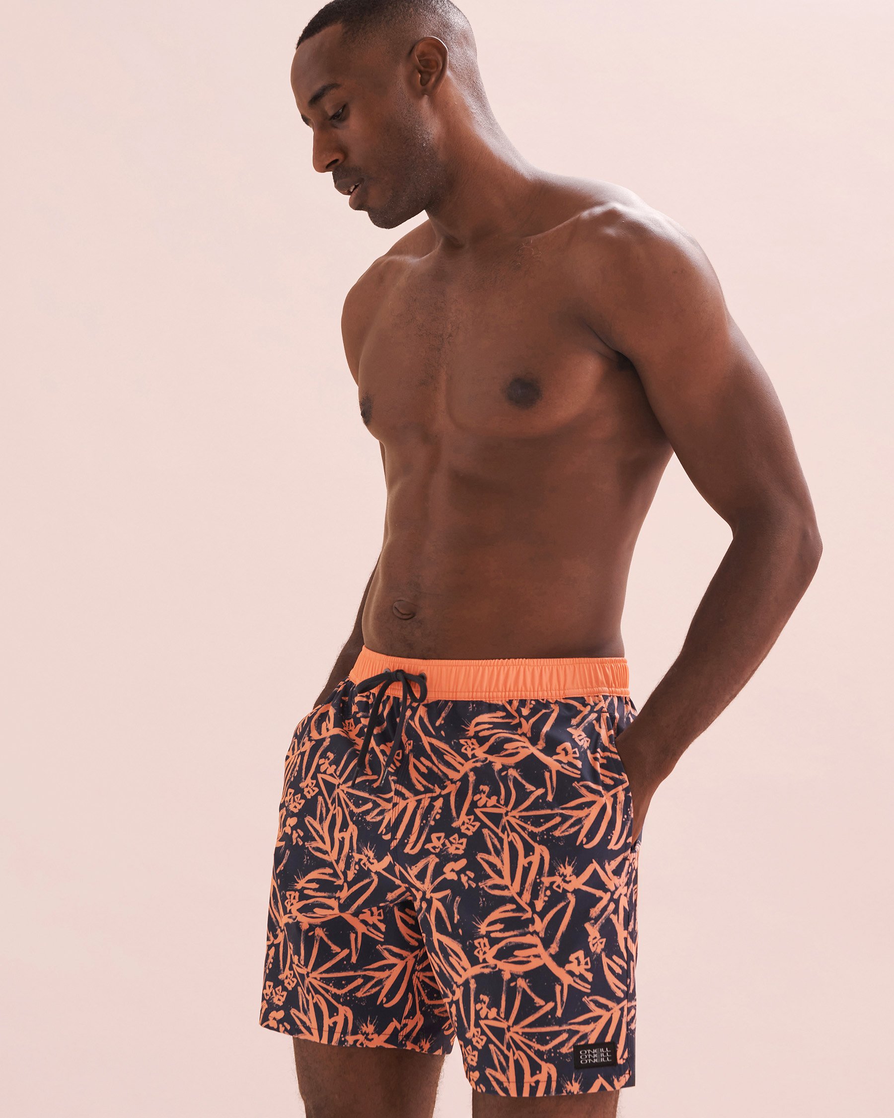 O'NEILL Hermosa Volley Swimsuit Navy & Orange Leaves SP4106018 - View4