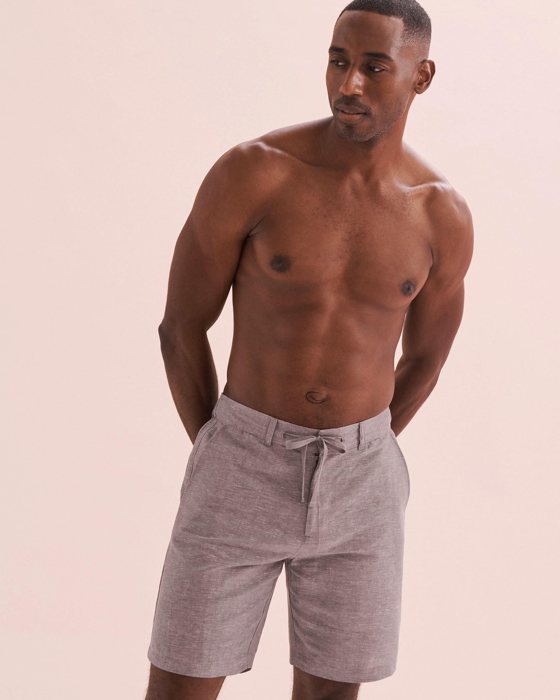 OFF THE BEACH Linen Blend Shorts Grey 04200004 - View8