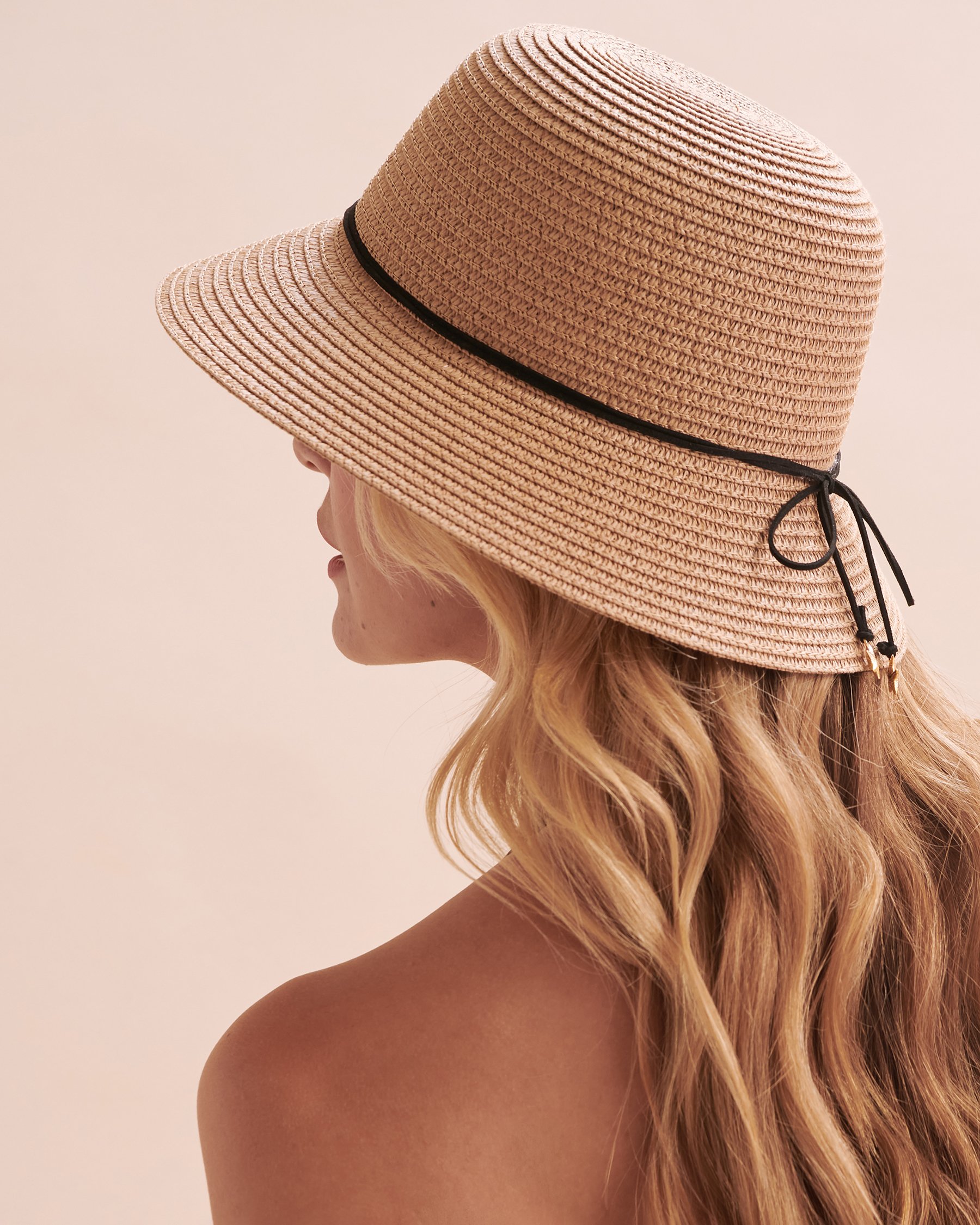 SARAJANE Bucket Hat with Starfish Ribbon Dark Beige 24SJ2162 - View3