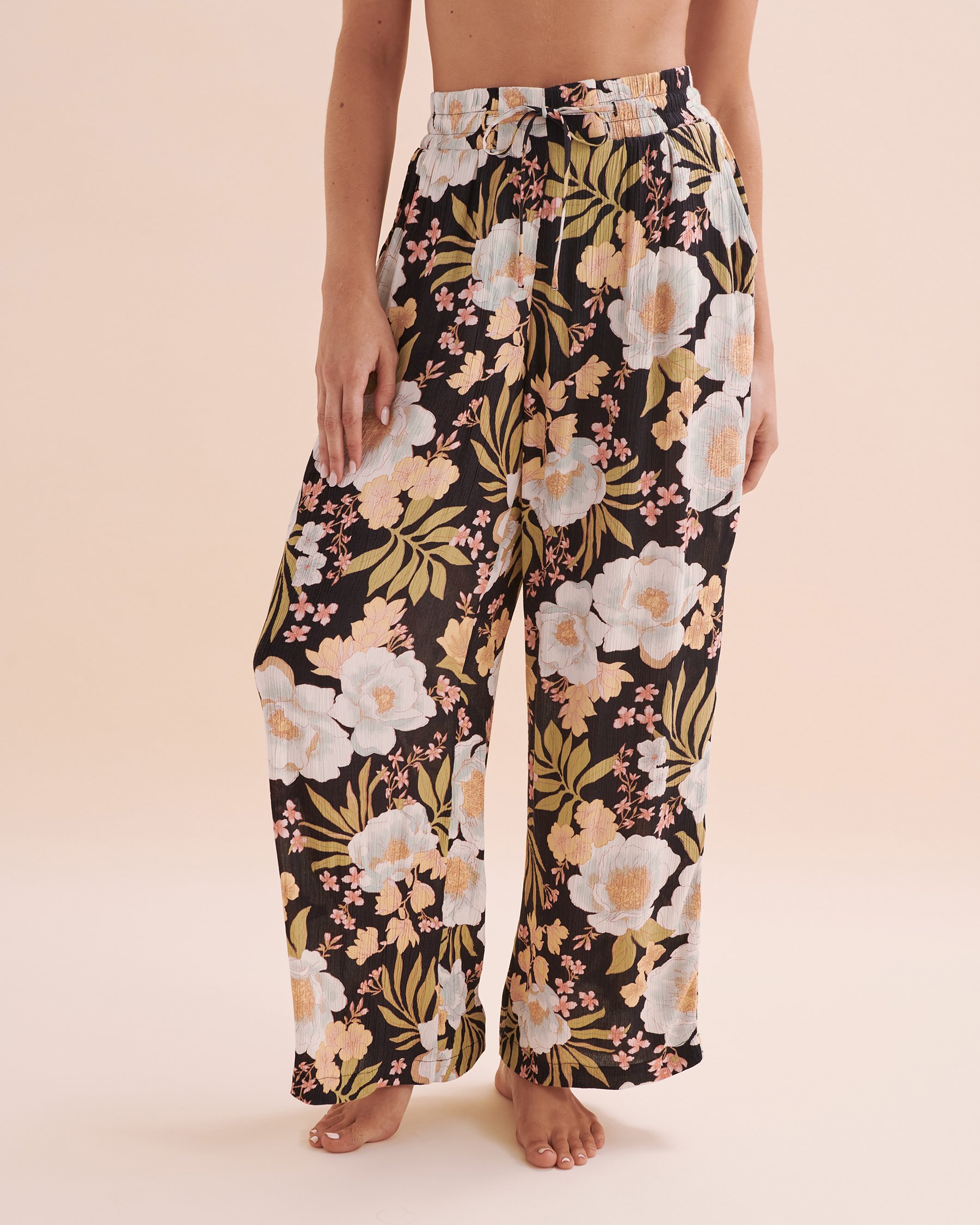 BILLABONG Sunrays Crinkle Pants Black Sands/Floral ABJNP00350 - View1
