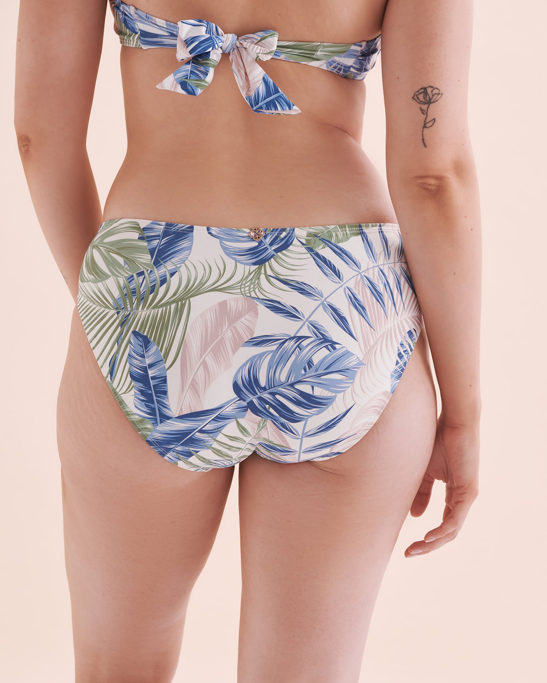 TURQUOISE COUTURE By The Sea Mid-rise Bikini Bottom Blue Tropical Print 01300352 - View11