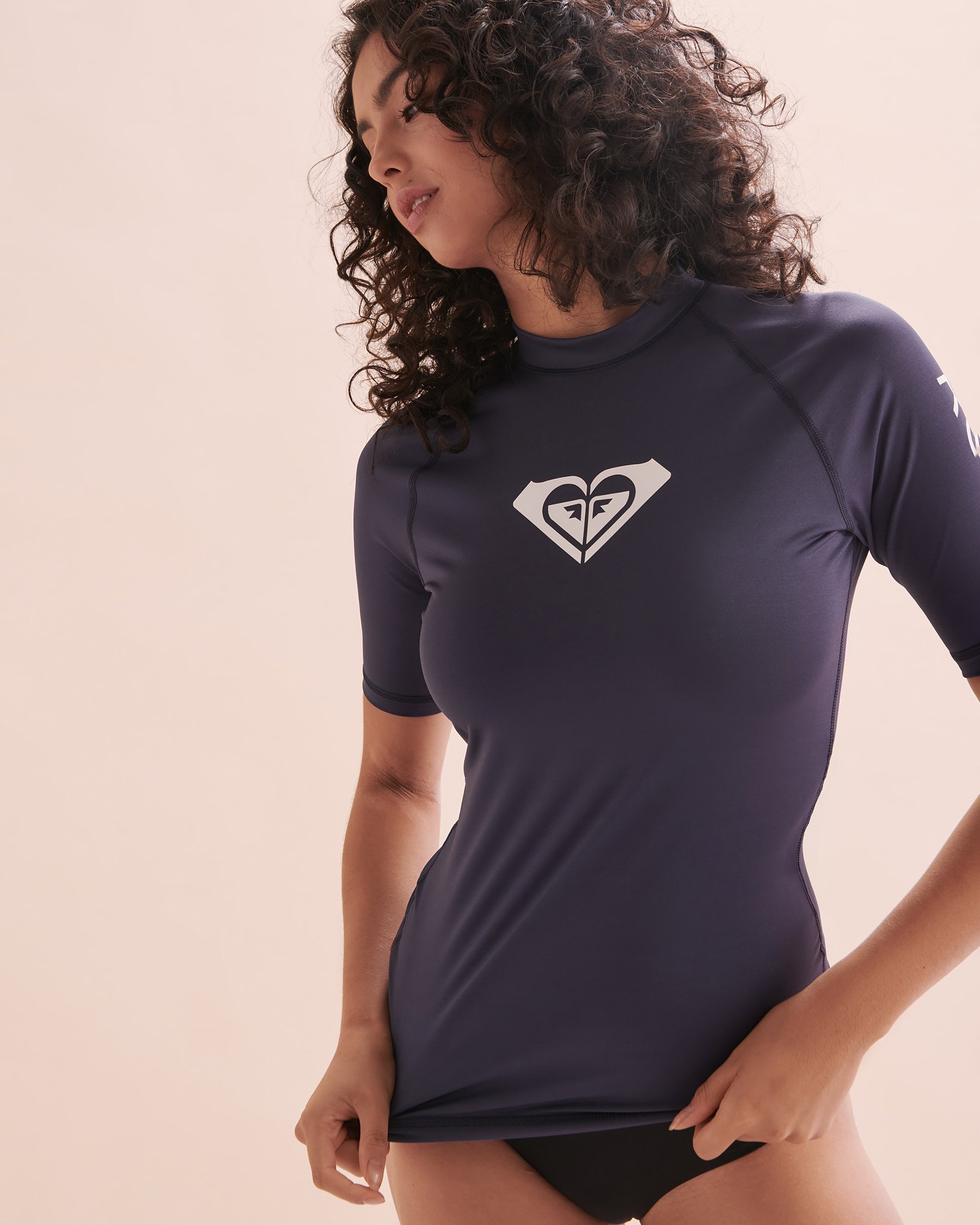 ROXY Whole Hearted Short Sleeve Rashguard Indigo Blue ERJWR03548 - View4