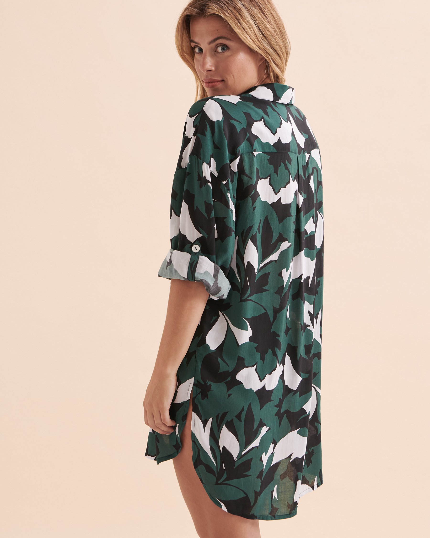 ANNE COLE Desert Bloom Long Sleeve Button Down Tunic Multicolour 24MC53074 - View2