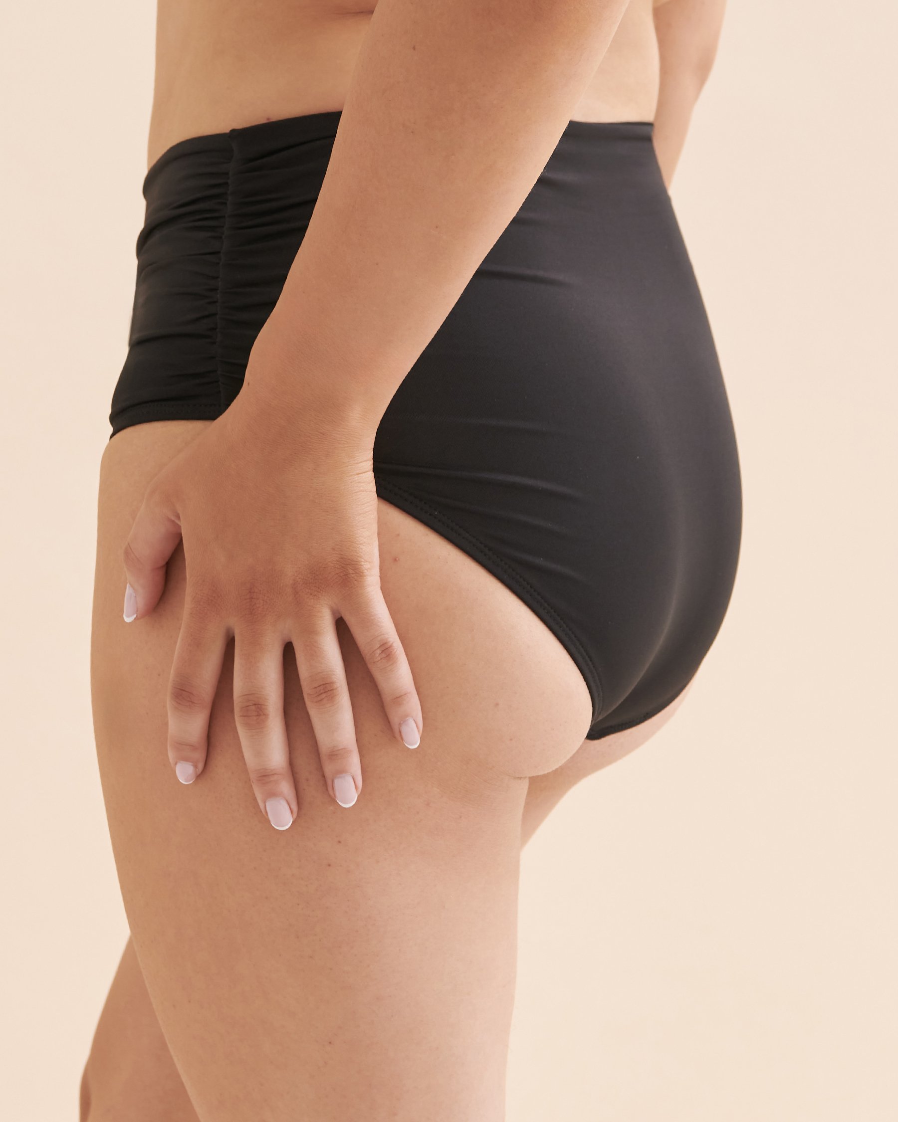 ANNE COLE Bas de bikini taille haute LIVE IN COLOR Noir MYMB36001 - Voir3