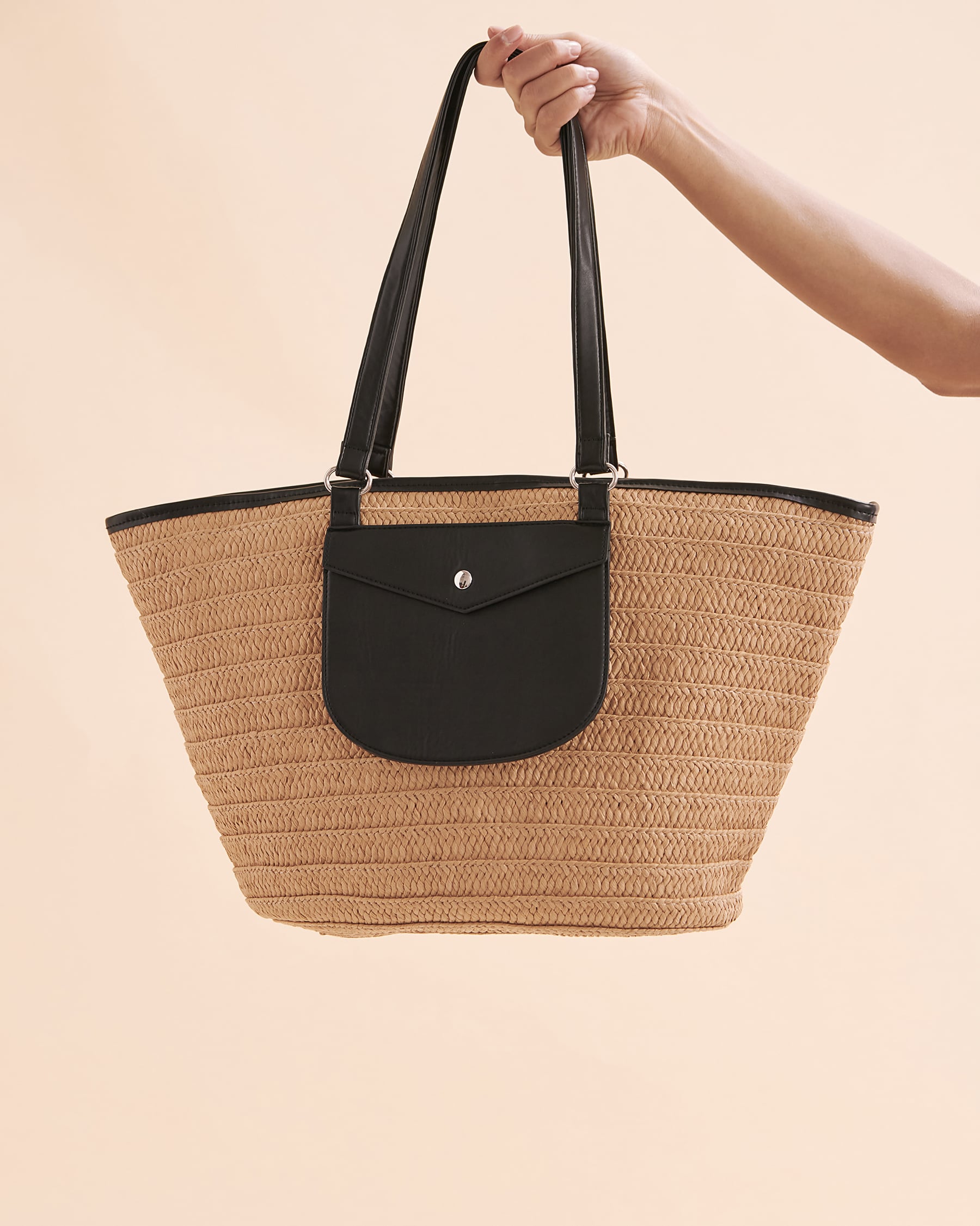 CASABAWA IMPORTS INC Beach Bag Black & Straw NB3-55 - View3