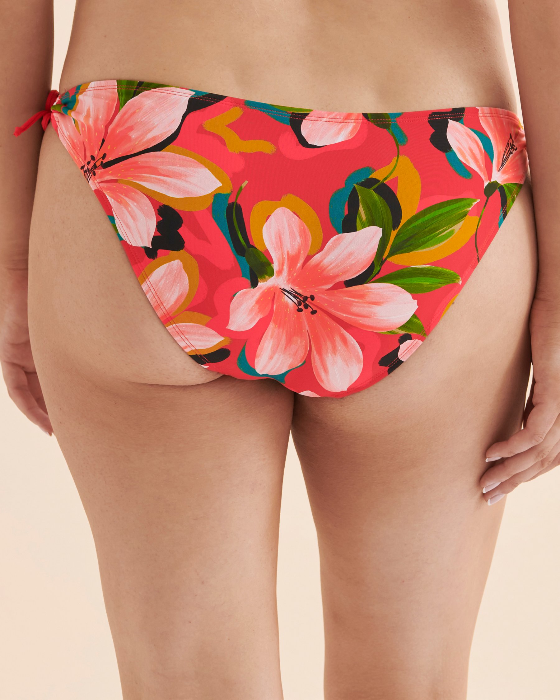 SKYE Break of Day Juliana Side Tie Bikini Bottom Ruby Tropical SK764148 - View2