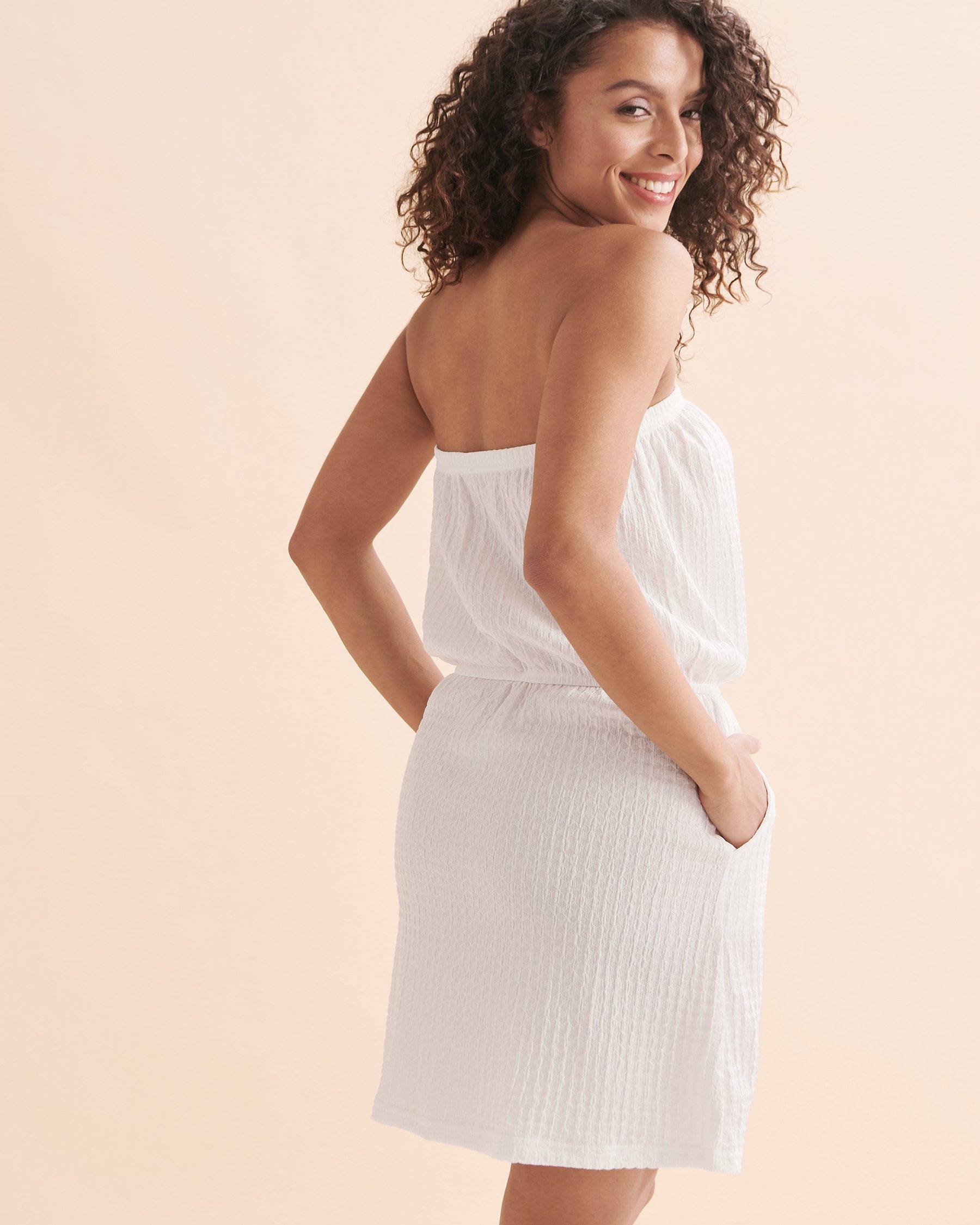 COVER ME Pebble Beach Short Crochet Dress Vanilla 24050817 - View2