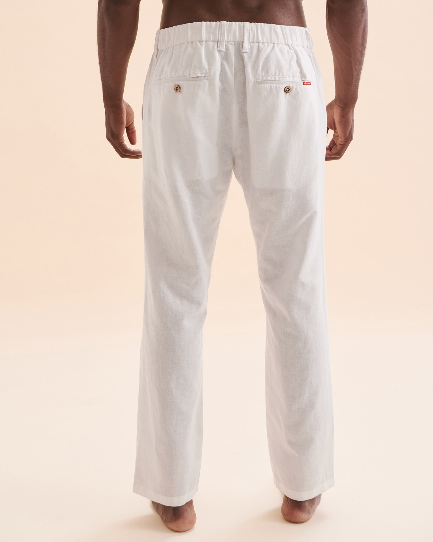 PUBLIC BEACH Pantalon en lin Blanc PB6101BIK - Voir3