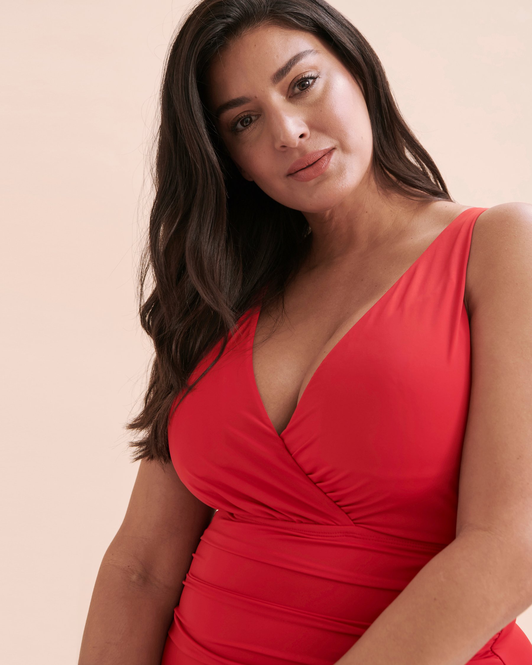 JANTZEN Solids Jewel Open Back One-piece Swimsuit Red JZ24185M - View6