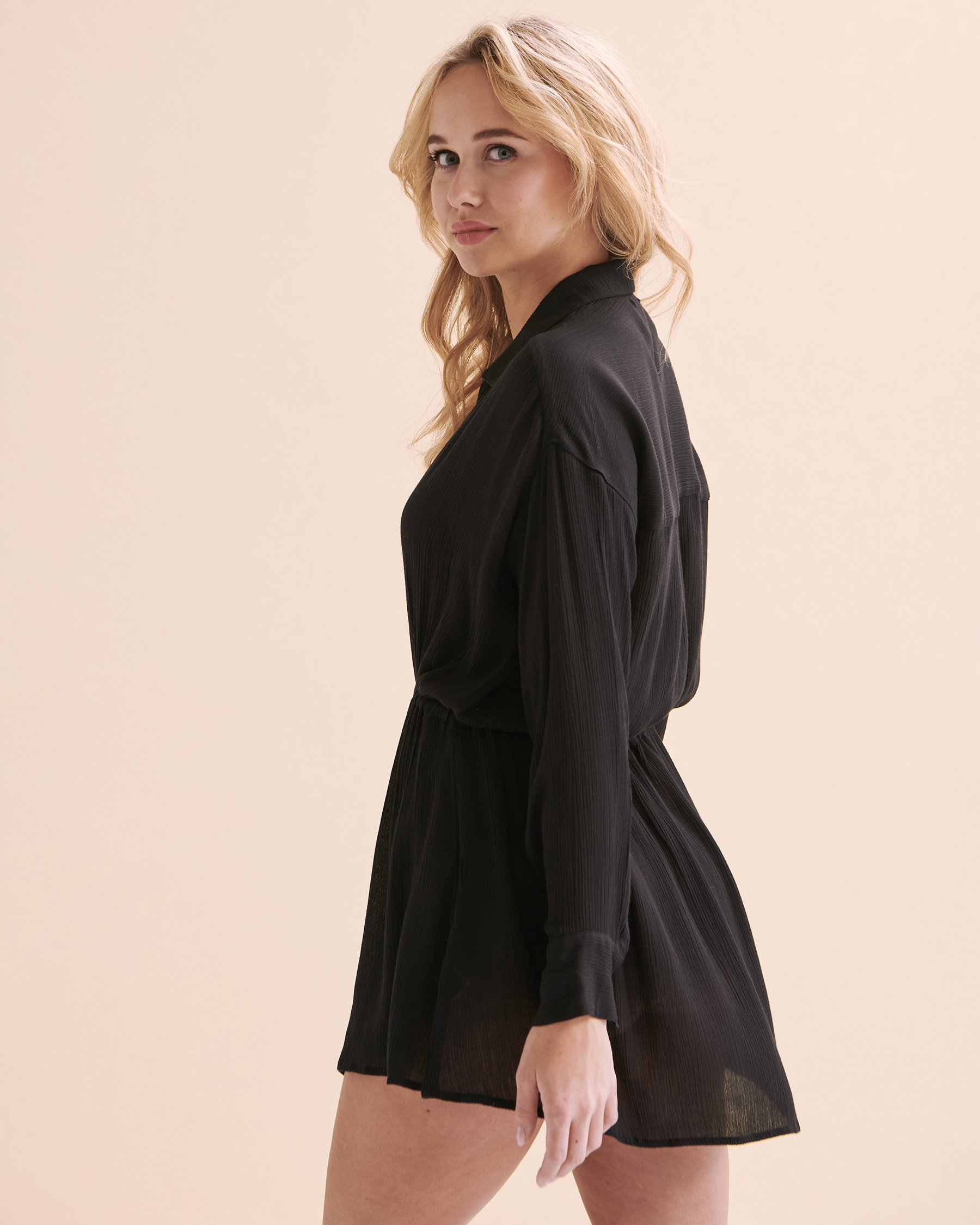 O'NEILL Saltwater Solids Long Sleeve Button Down Tunic Black SP3416063 - View2