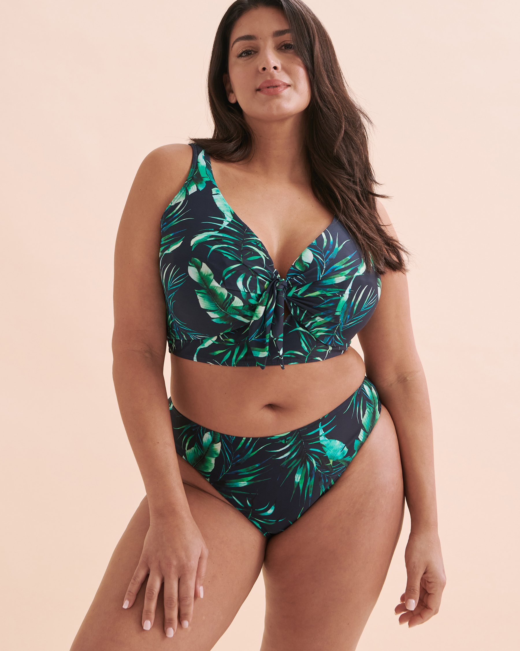 ARTESANDS Palmspiration Cezanne D/DD Cup Bralette Bikini Top Dark Navy Leaves AT3772PS - View5