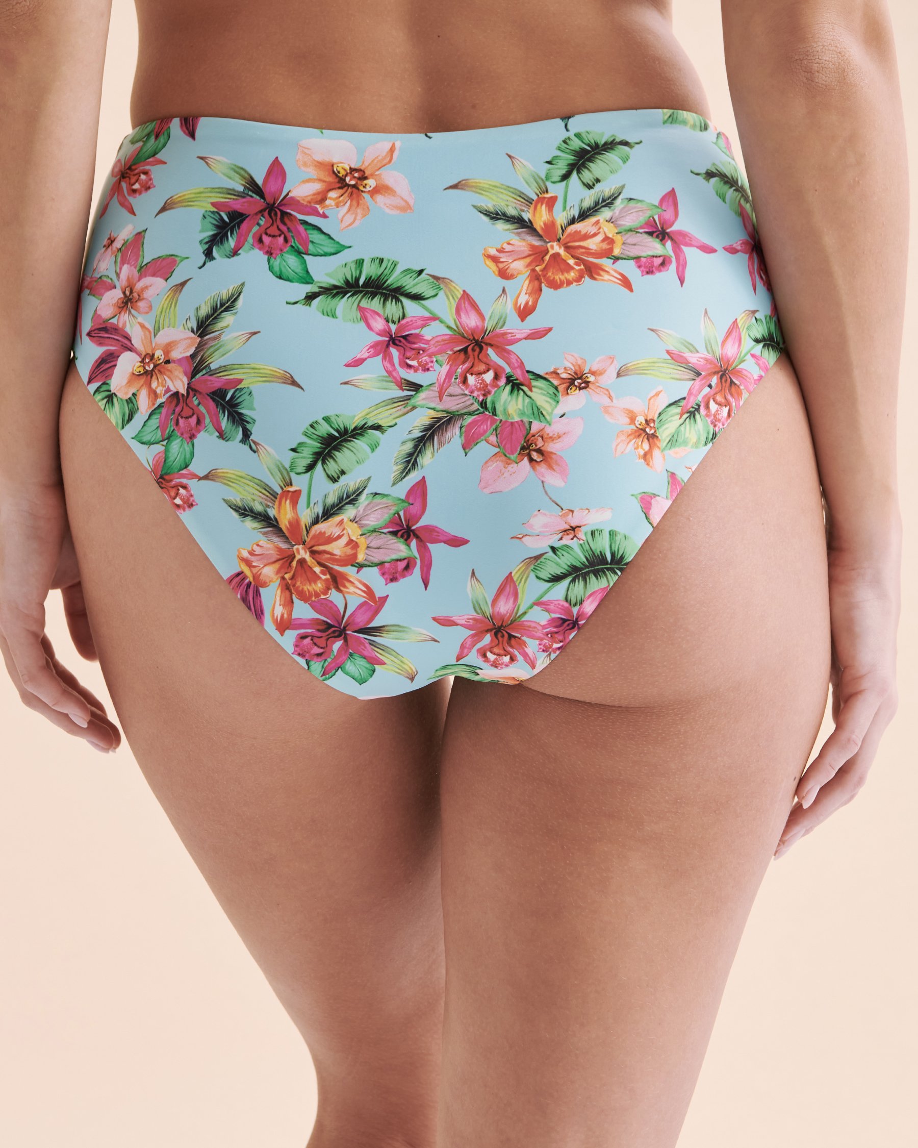 QUINTSOUL Bas de bikini taille haute Sign of the Times Floral bleu Q24175010 - View2