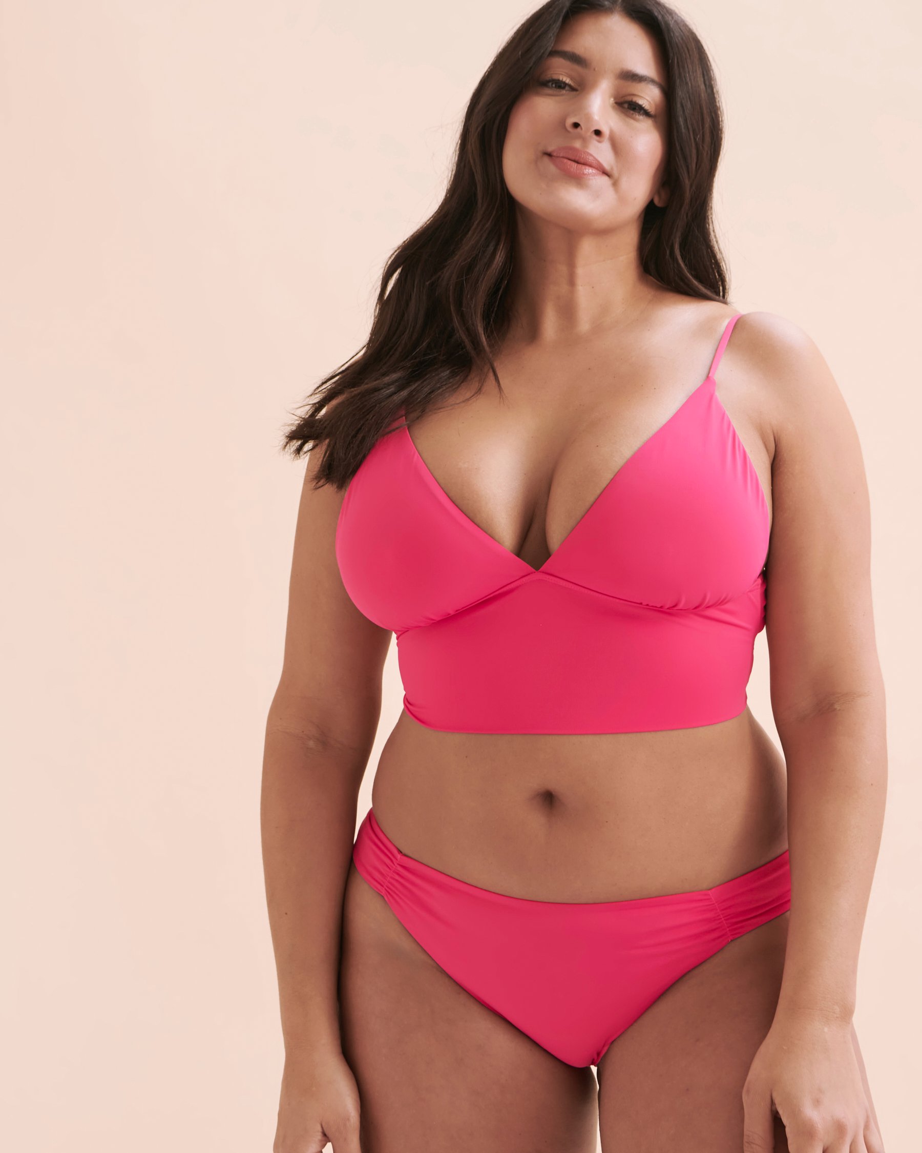 QUINTSOUL Ruched Side Bikini Bottom Raspberry W15195664 - View8