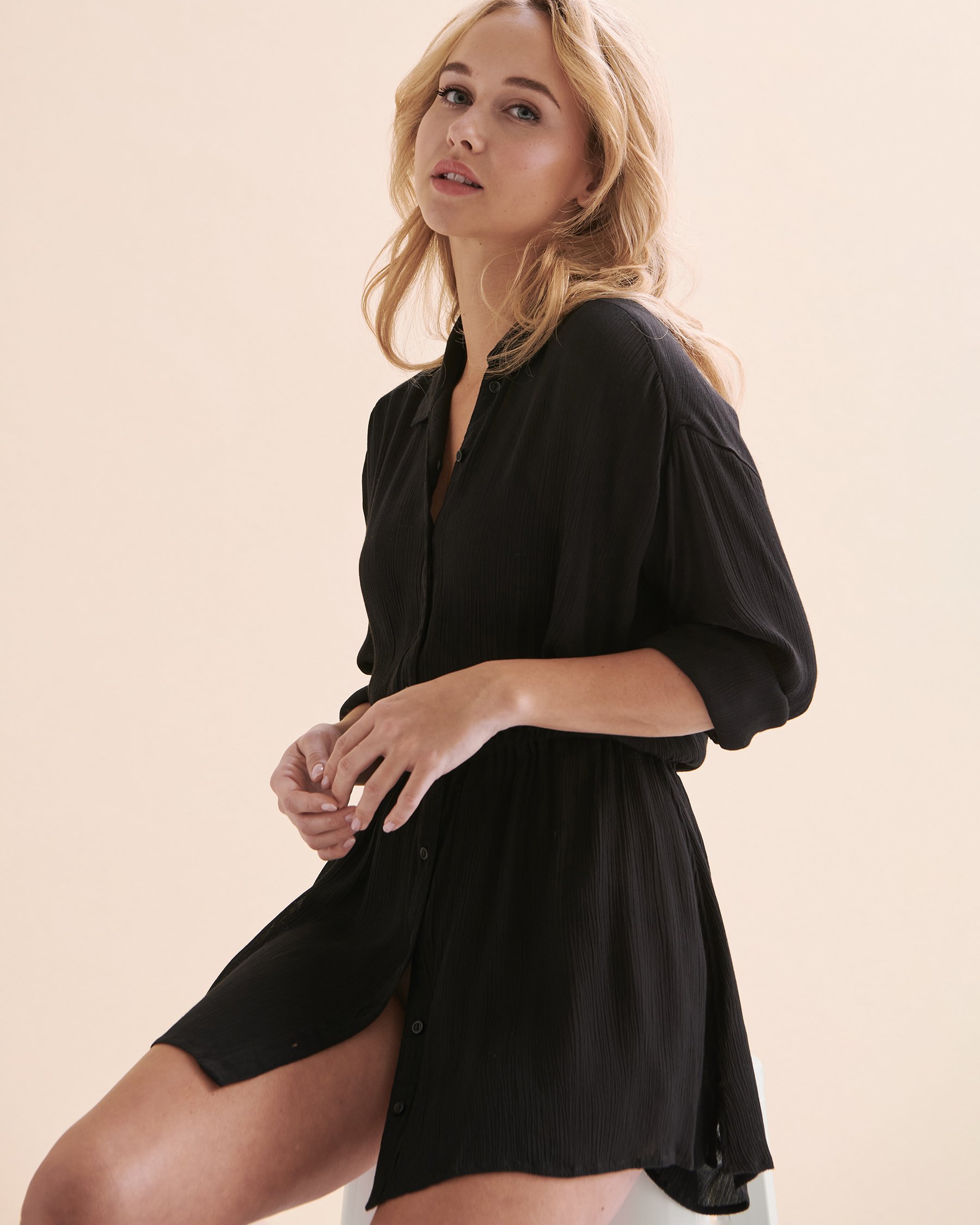 O'NEILL Tunique boutonnée manches longues Saltwater Solids Noir SP3416063 - Voir3