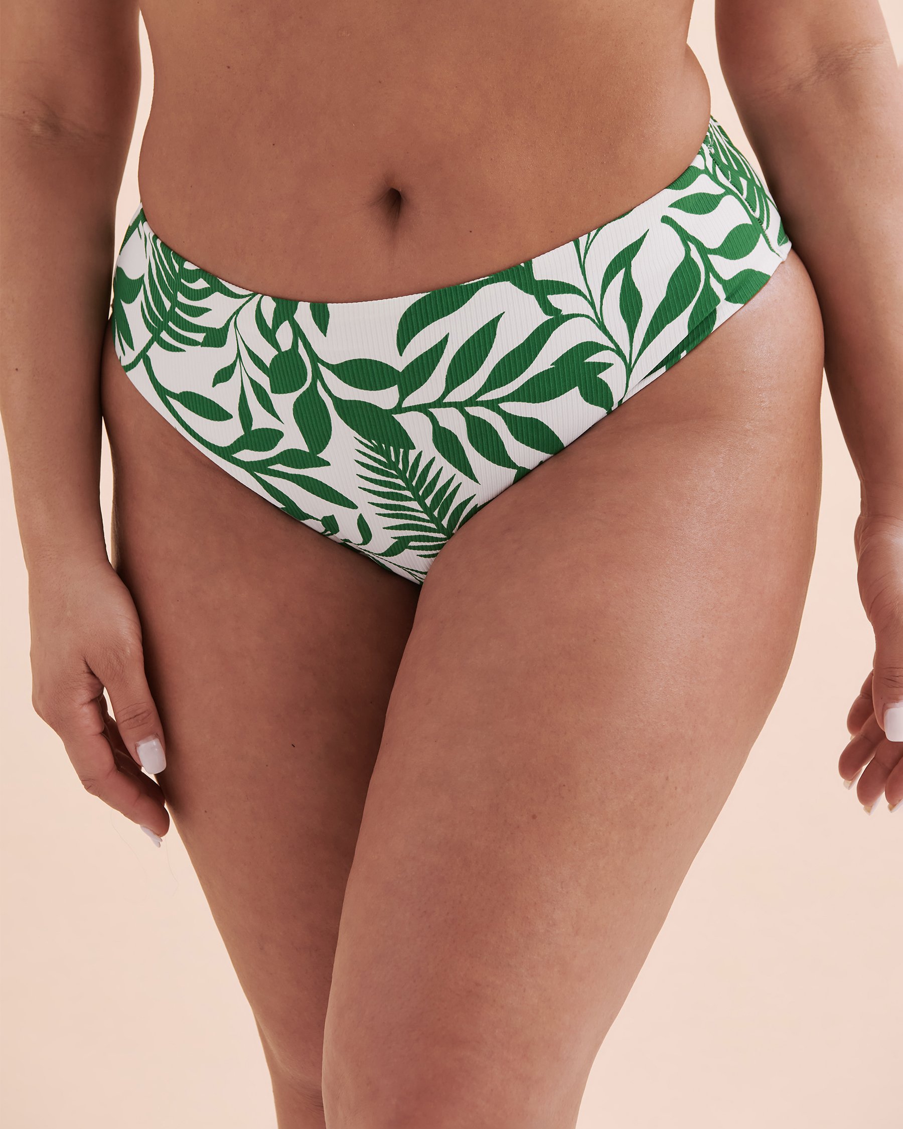 EAU DE SEA Bas de bikini taille haute Green Island Vert tropical 01300309 - Voir6