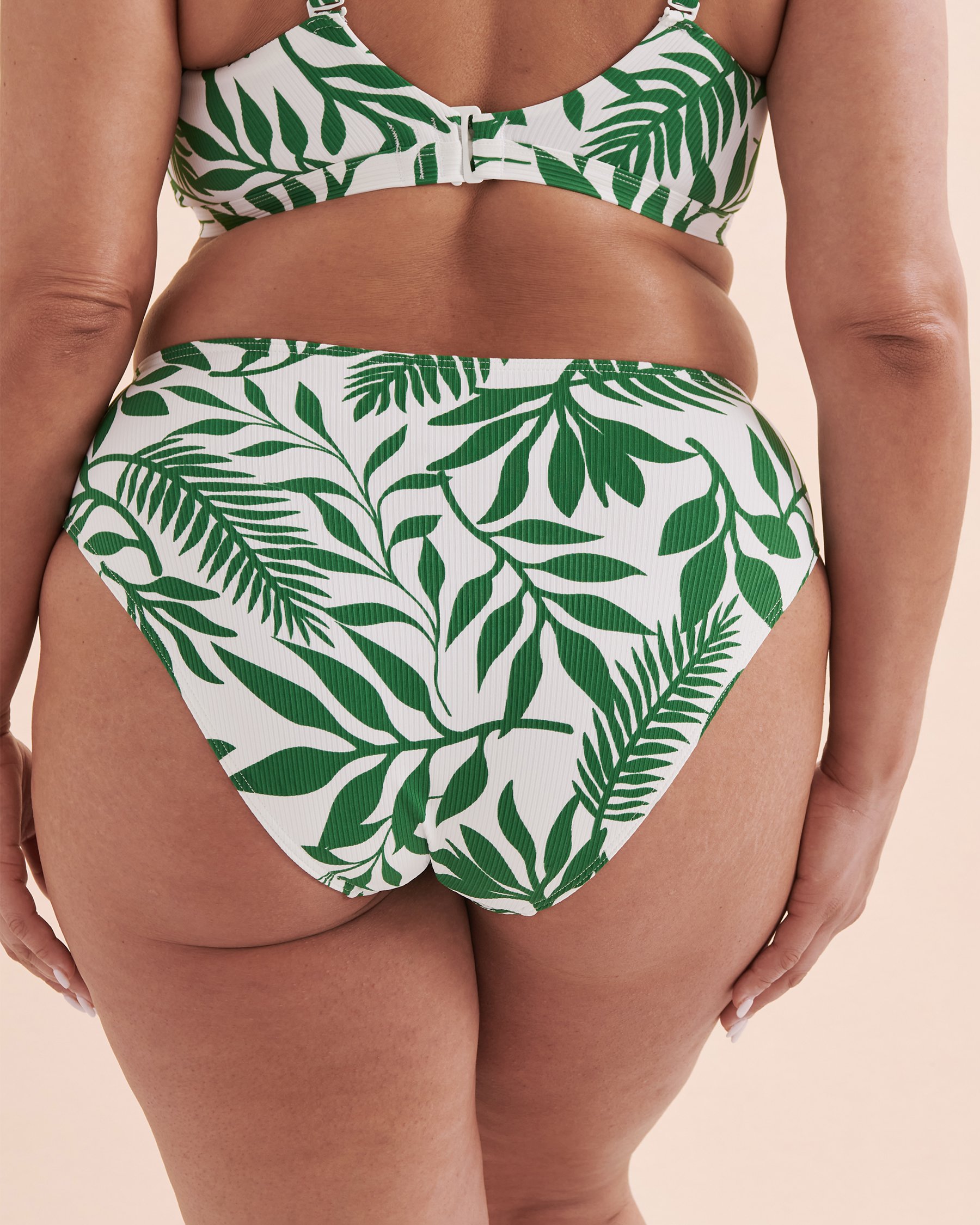 EAU DE SEA Bas de bikini taille haute Green Island Vert tropical 01300309 - Voir7