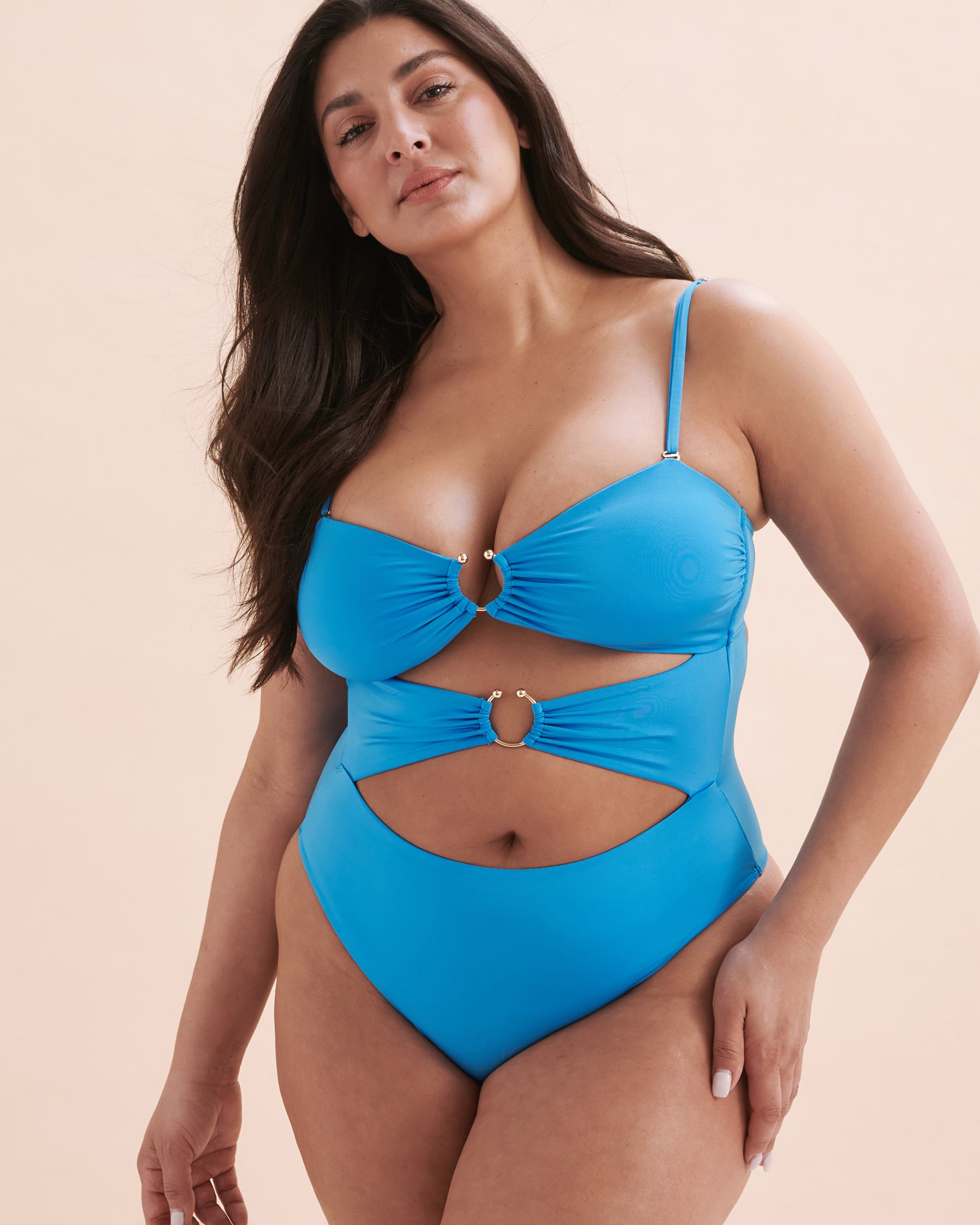 SEATONIC Maillot une-pièce bandeau à découpes Bleu 01400055 - Voir6