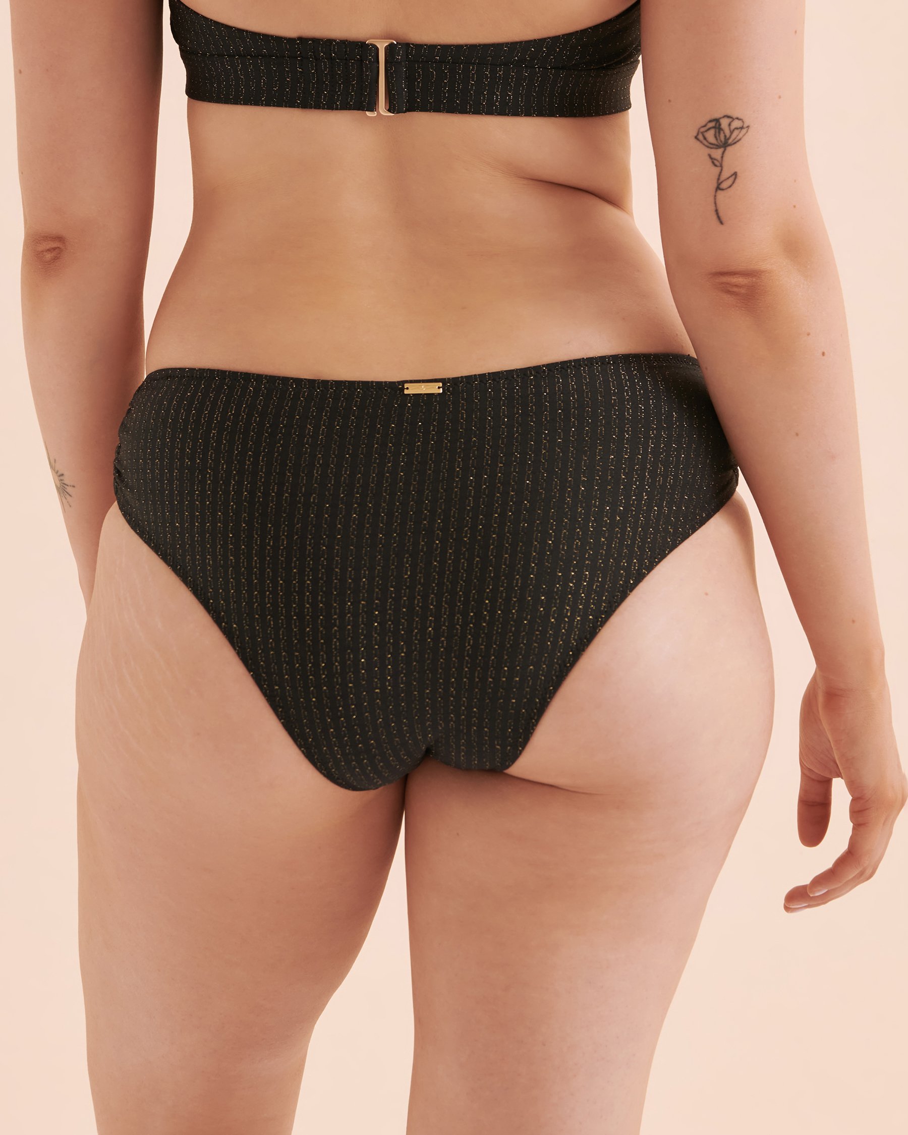 SANTEMARE Bas de bikini brésilien scintillant Noir brillant 01300294 - Voir5