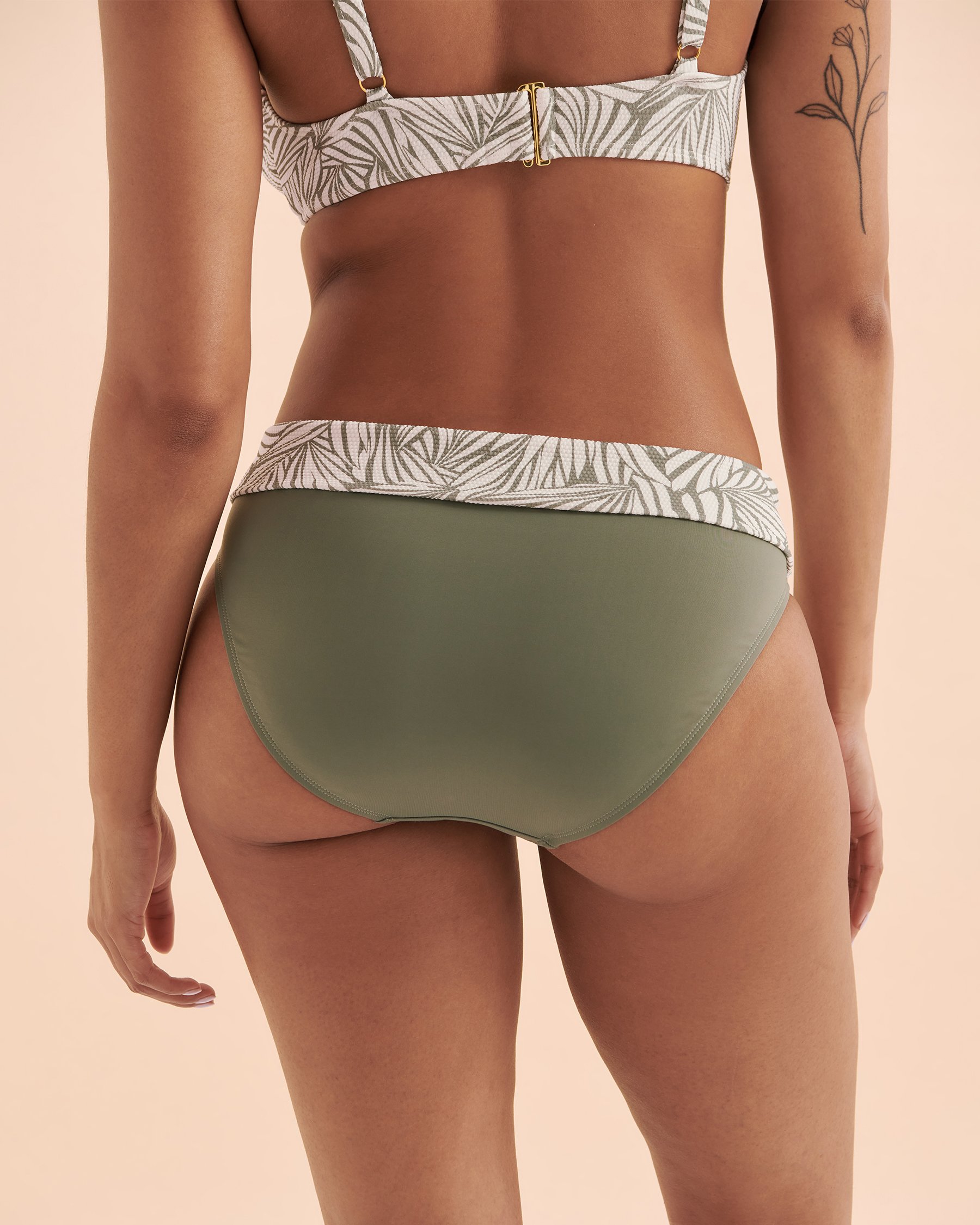 SKYE Biomes Foldover Waistband Bikini Bottom Light Green Tropical SK75138 - View7